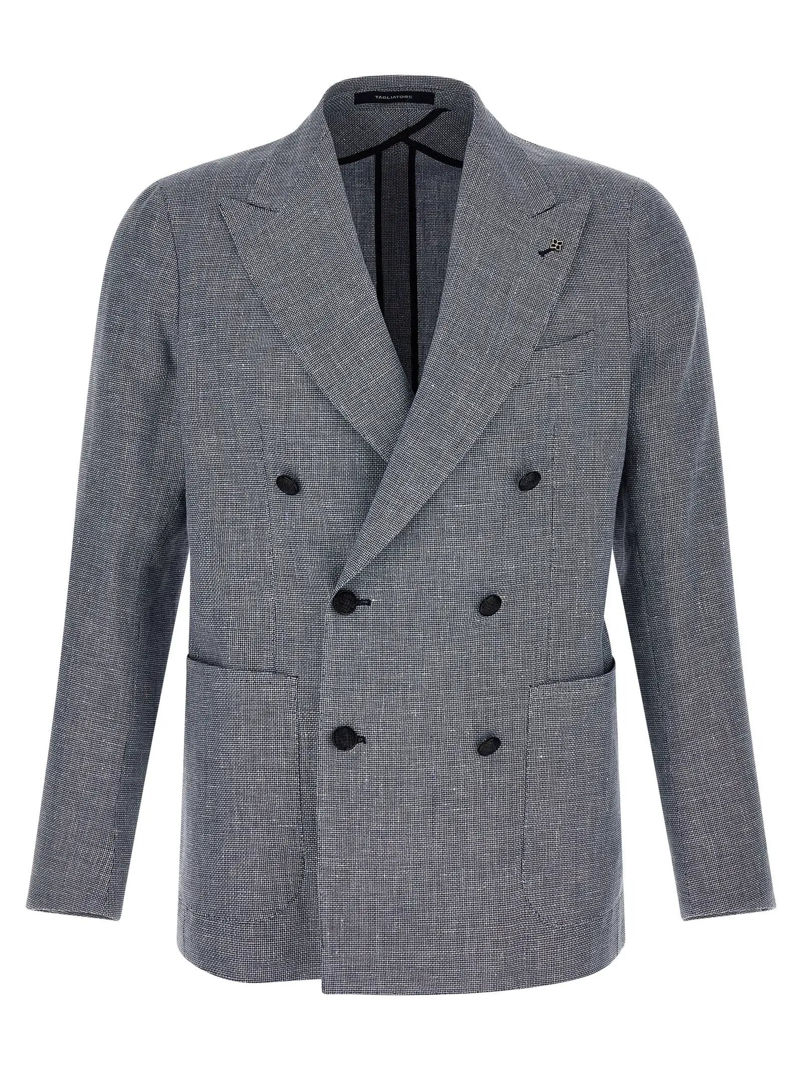 Tagliatore Blue Linen Blazer