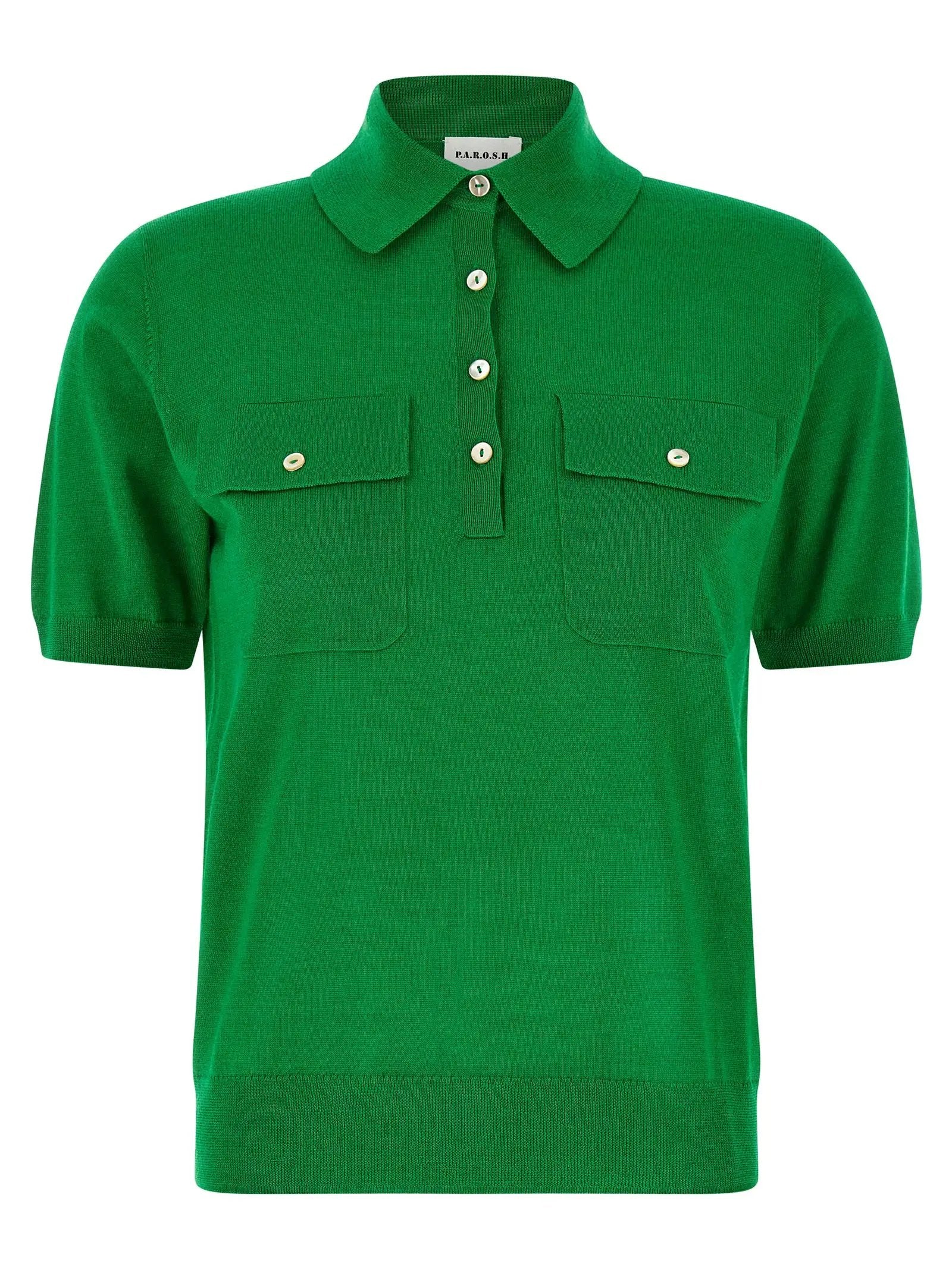 P.A.R.O.S.H. Bicolor Wool Polo Shirt