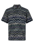 Missoni Blue Cotton Polo Shirt