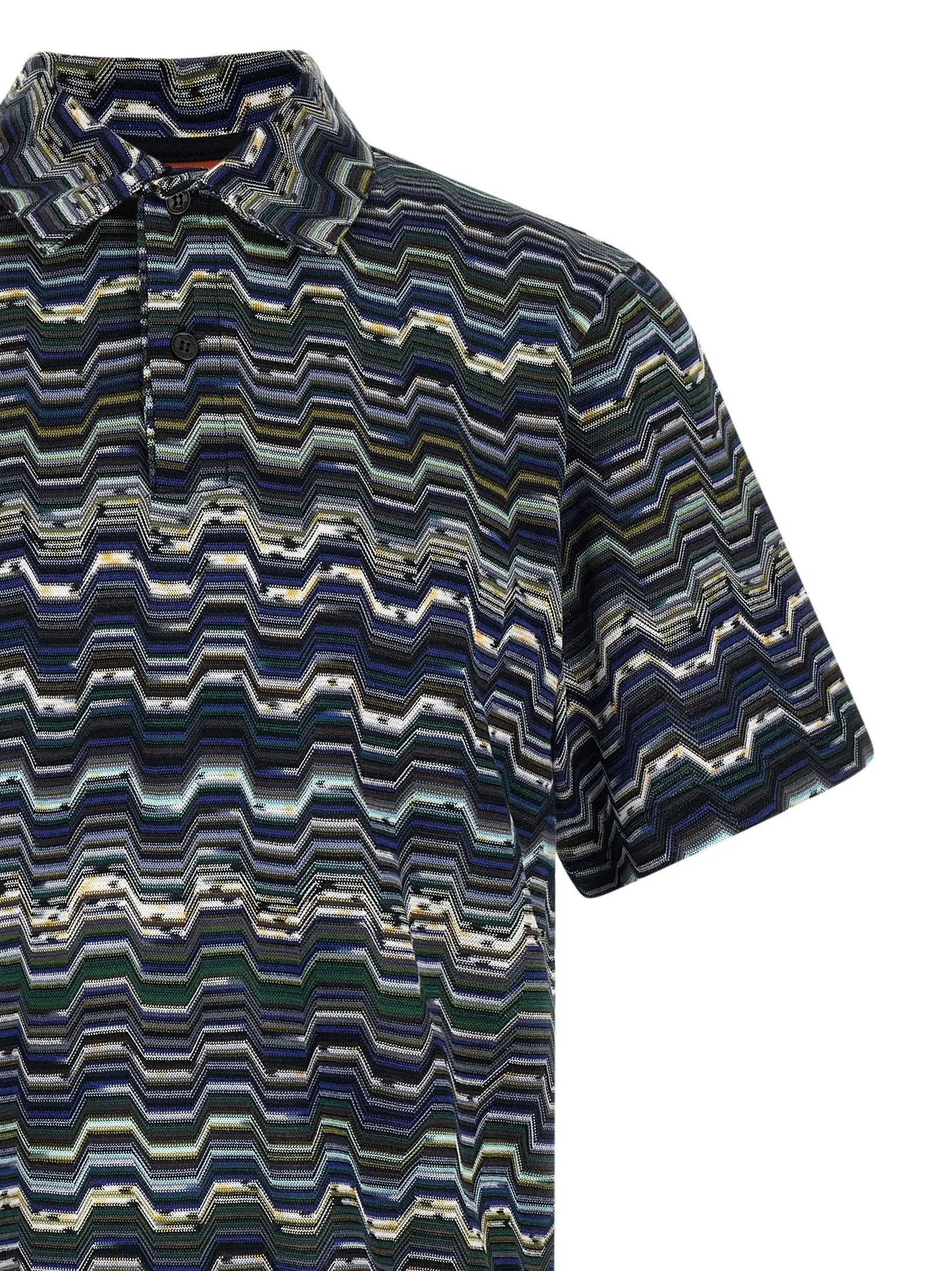 Missoni Blue Cotton Polo Shirt