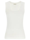 P.A.R.O.S.H. White Cotton Sleeveles T-Shirt
