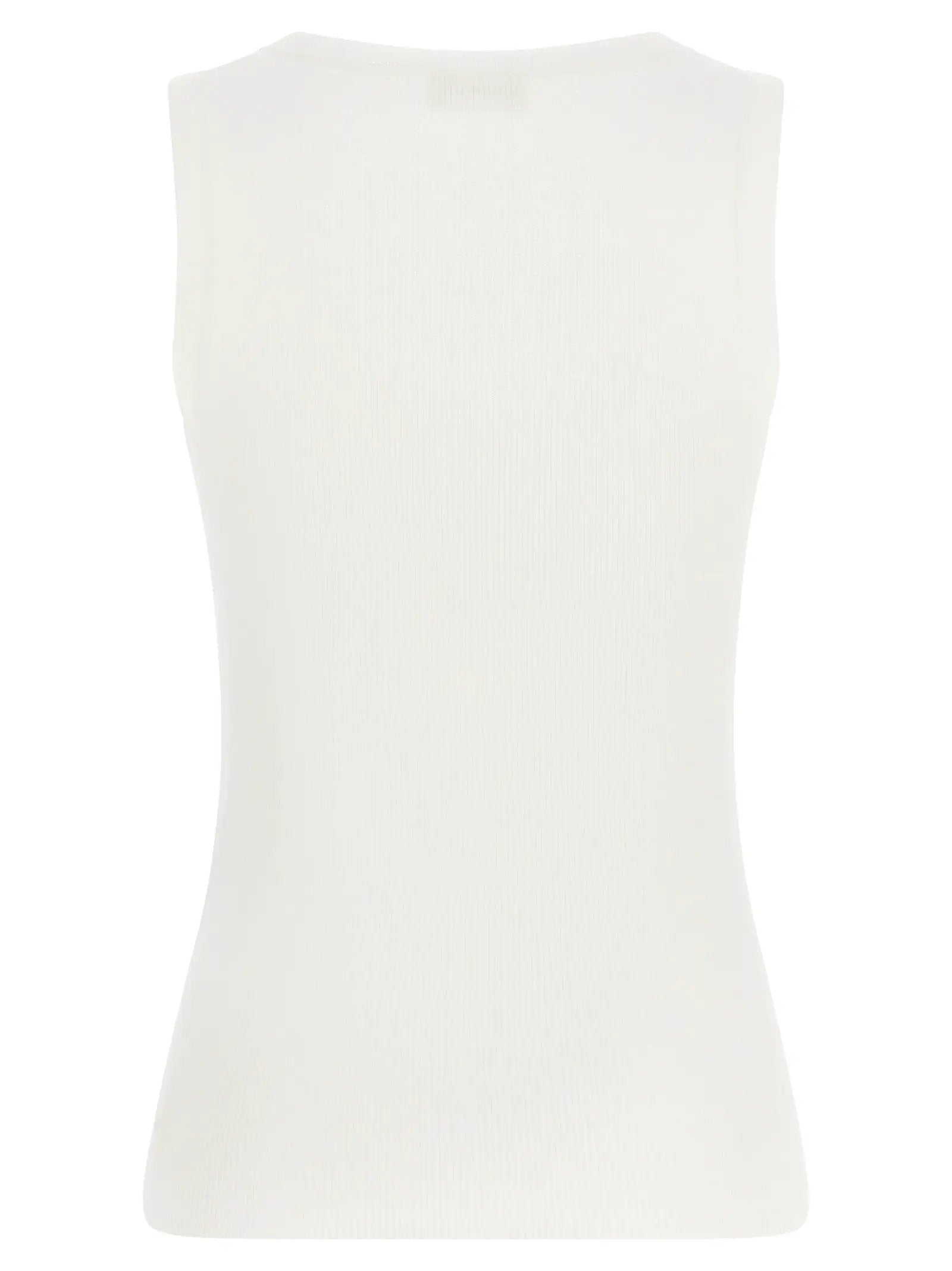 P.A.R.O.S.H. White Cotton Sleeveles T-Shirt