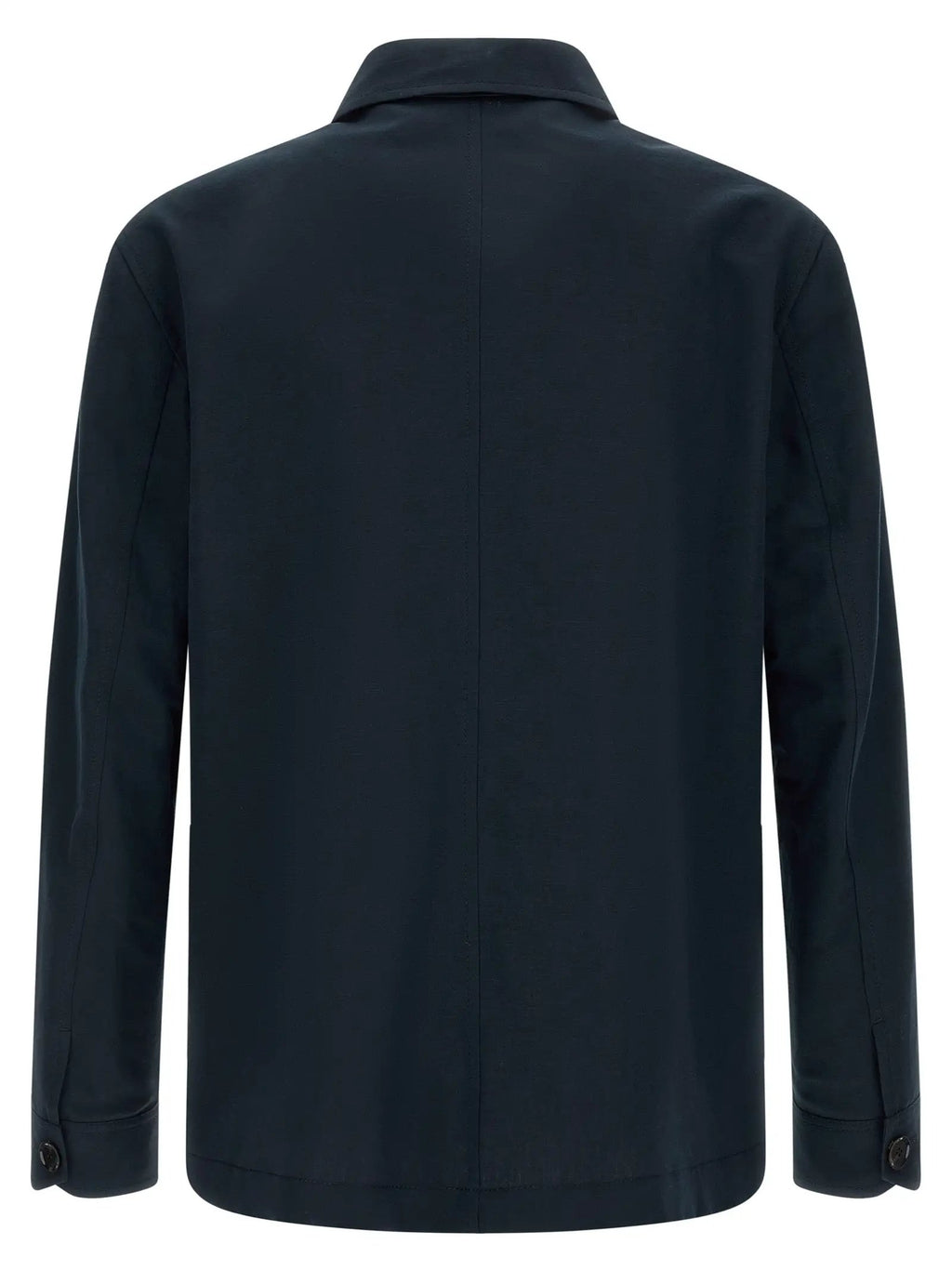 Brioni Blue Linen Full-Length Jacket
