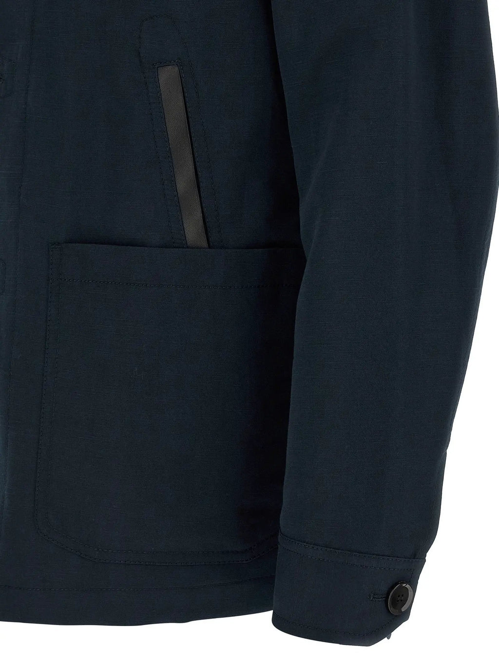Brioni Blue Linen Full-Length Jacket