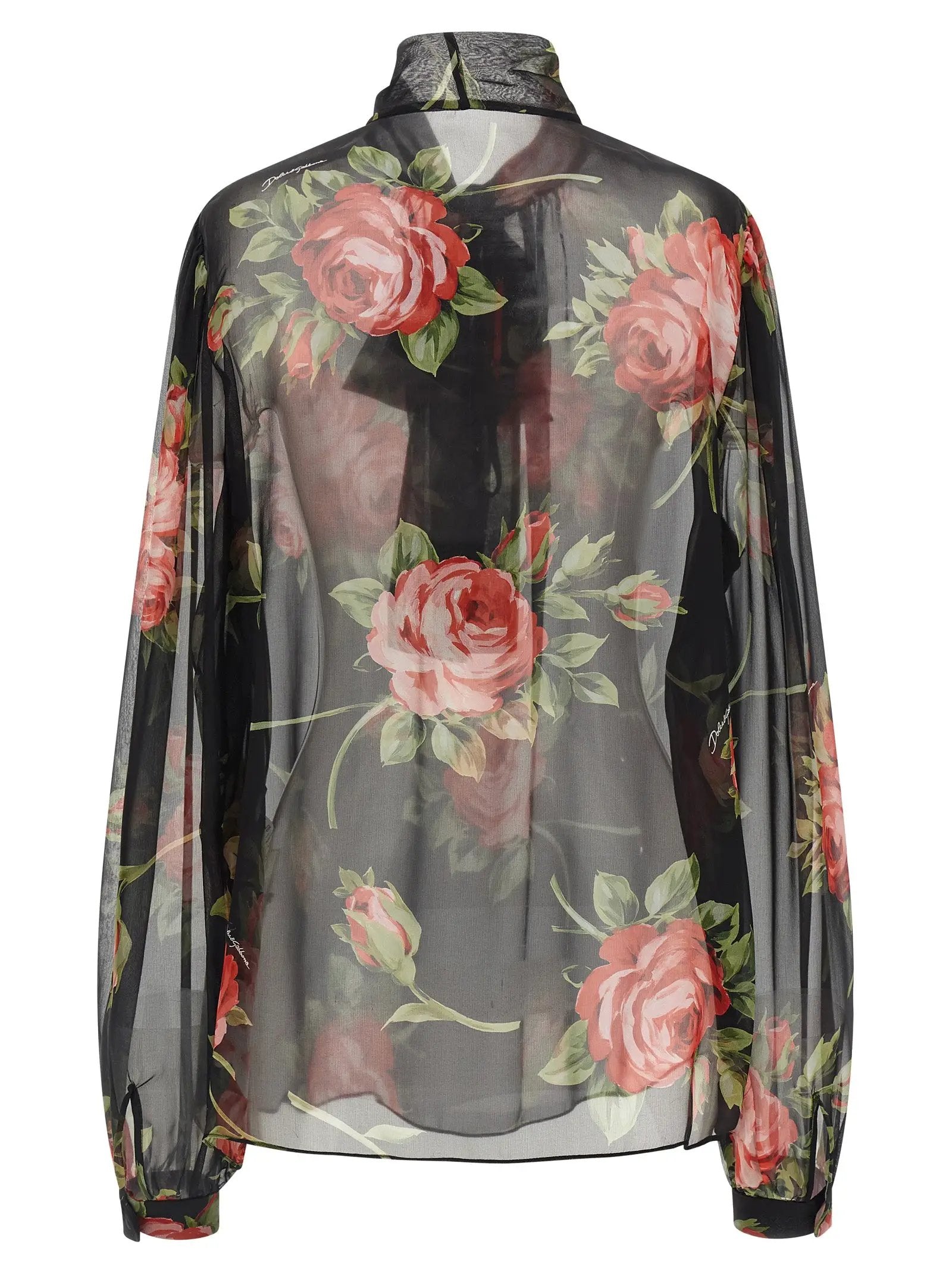 Dolce & Gabbana Black Silk Pattern Shirt