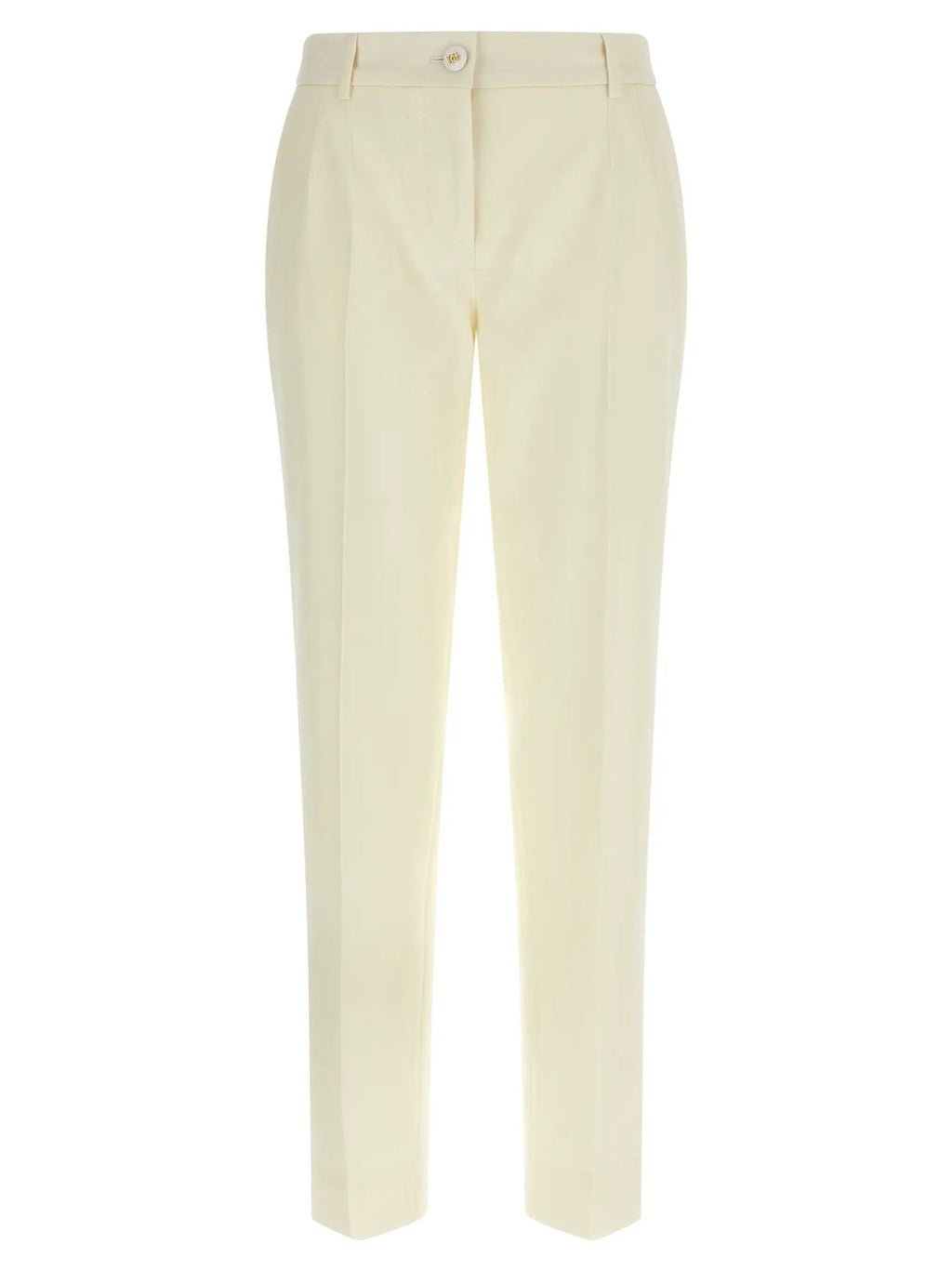 Dolce & Gabbana White Virgin Wool Dress Pants