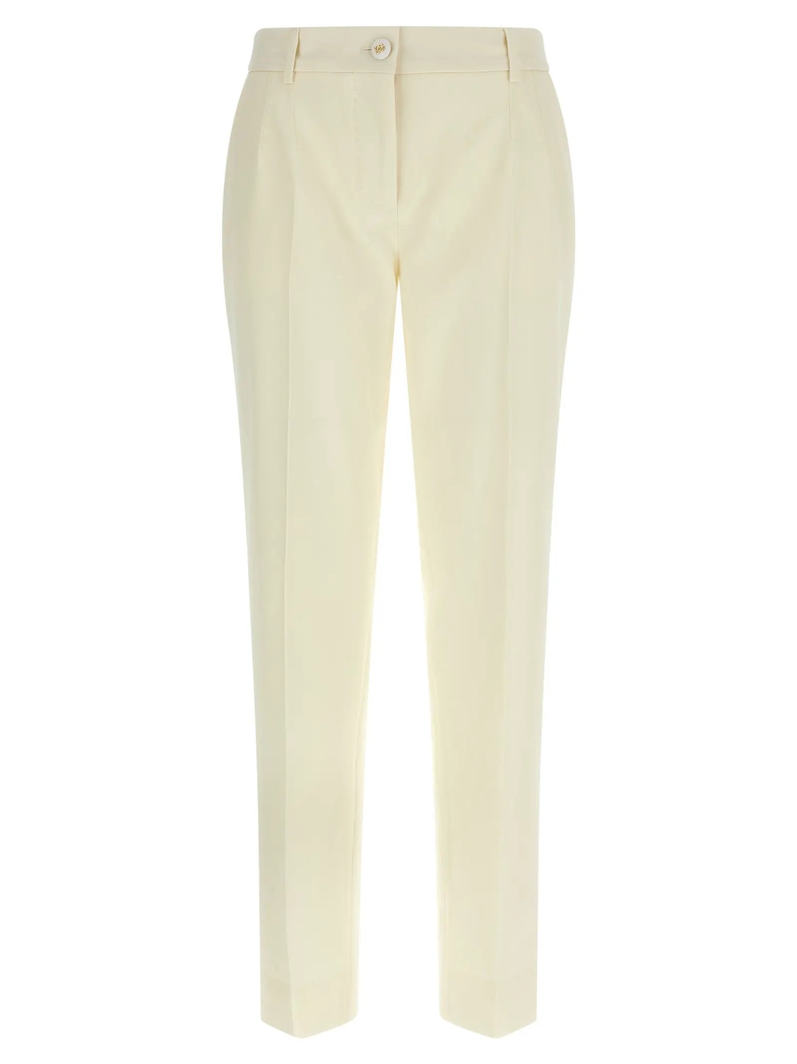Dolce & Gabbana White Virgin Wool Dress Pants