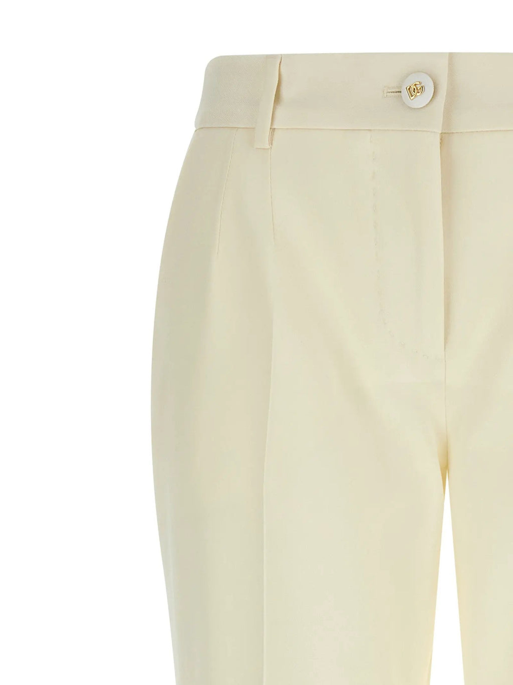 Dolce & Gabbana White Virgin Wool Dress Pants