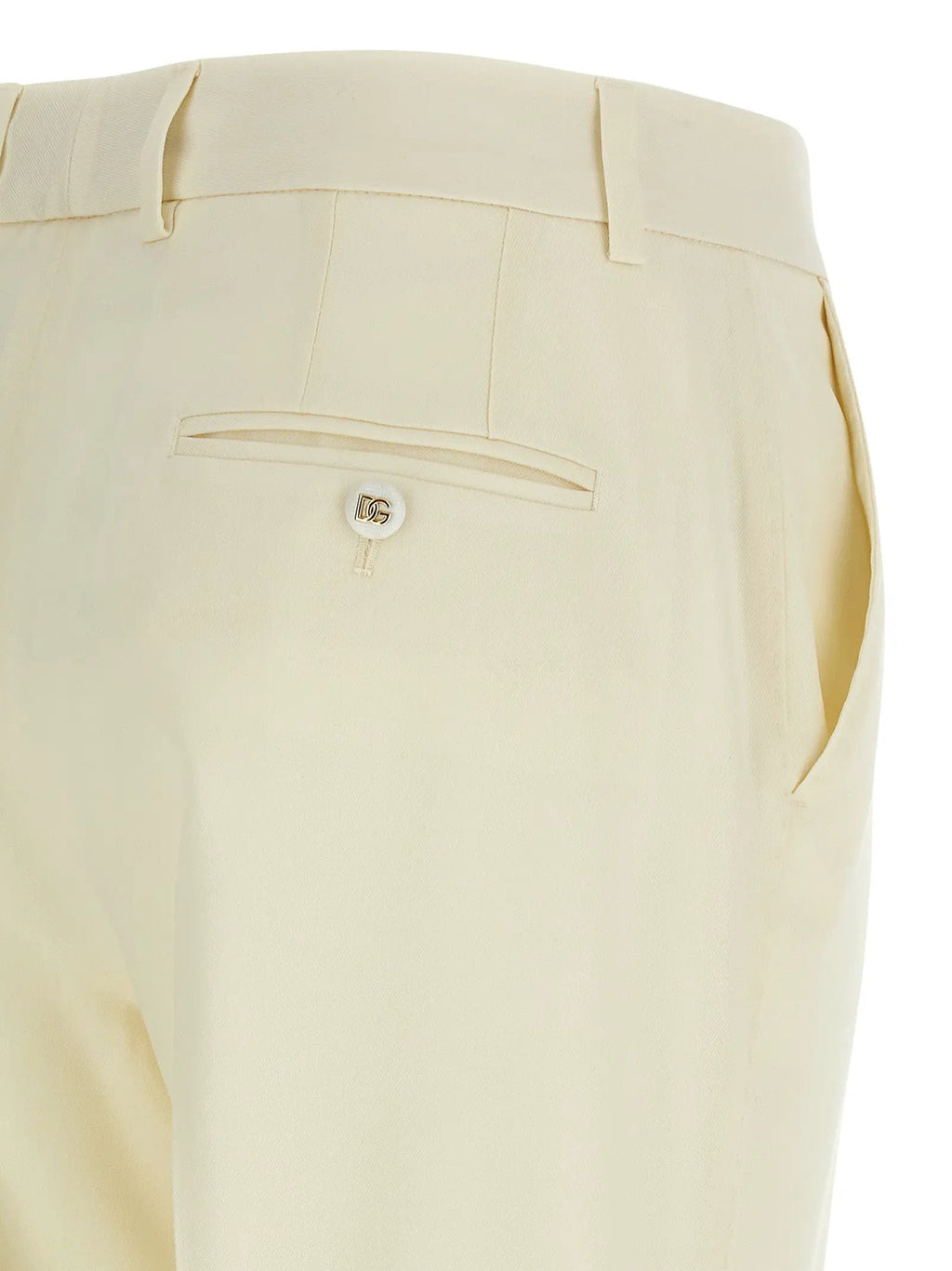 Dolce & Gabbana White Virgin Wool Dress Pants