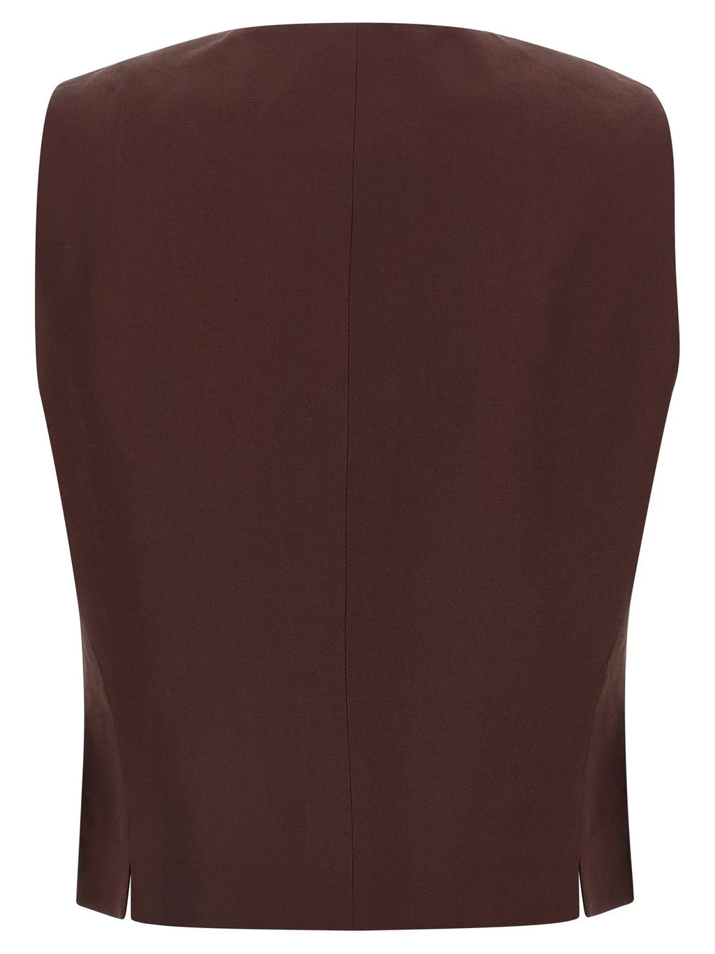 Alberto Biani Alberto Biani Brown Viscose Sleeveless Jacket