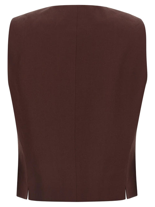 Alberto Biani Alberto Biani Brown Viscose Sleeveless Jacket