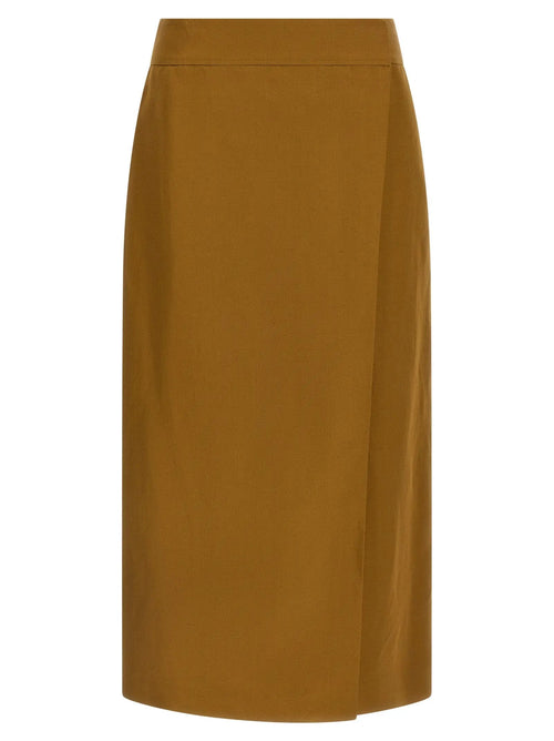 Alberto Biani Alberto Biani Brown Viscose Midi Skirt