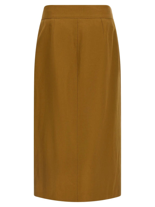 Alberto Biani Alberto Biani Brown Viscose Midi Skirt