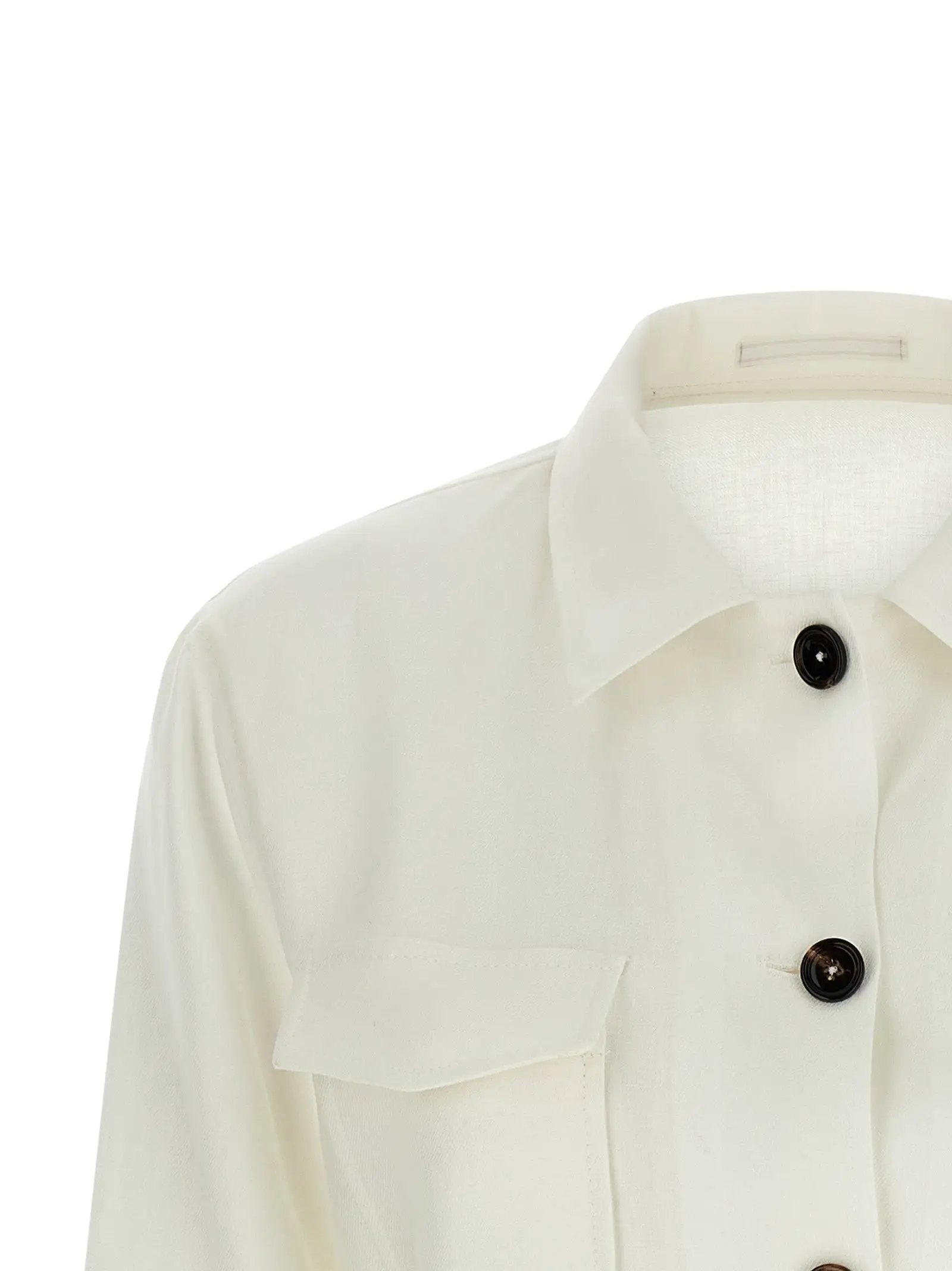 Tagliatore White Linen Shell Jacket