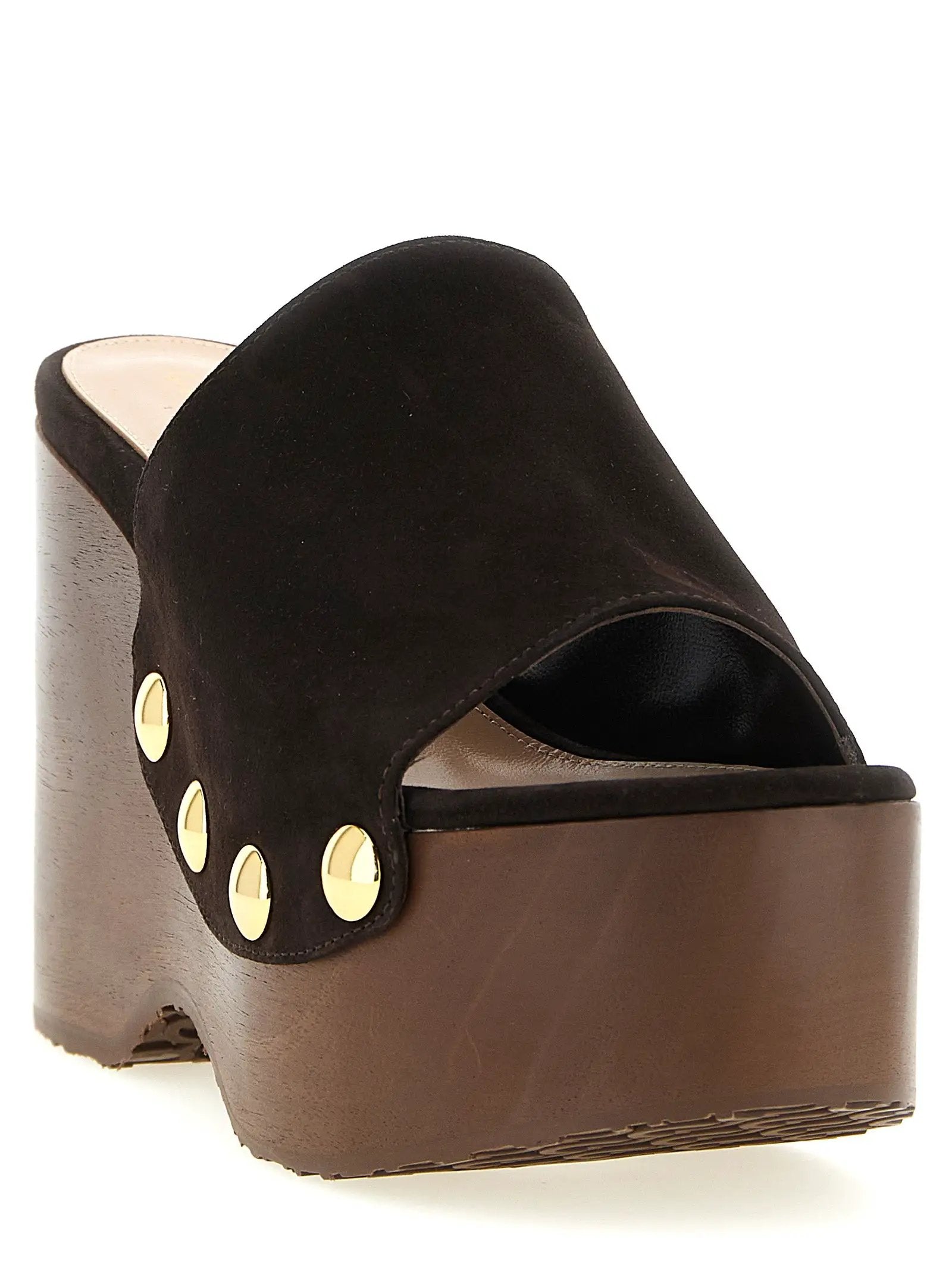 Gianvito Rossi Brown Suede Leather Wedge Sandals