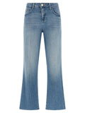 L'Agence Blue Cotton Flared Jeans