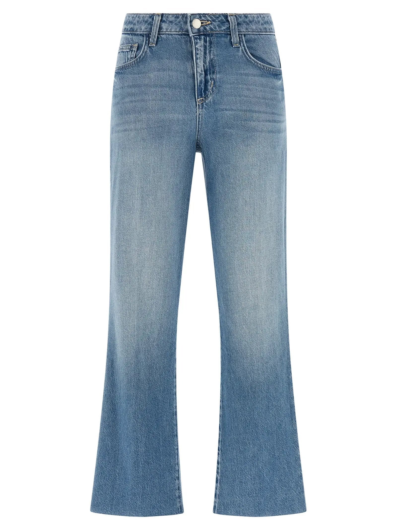 L'Agence Blue Cotton Flared Jeans