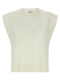 BE YOU White Cashmere Sleeveless Jacket