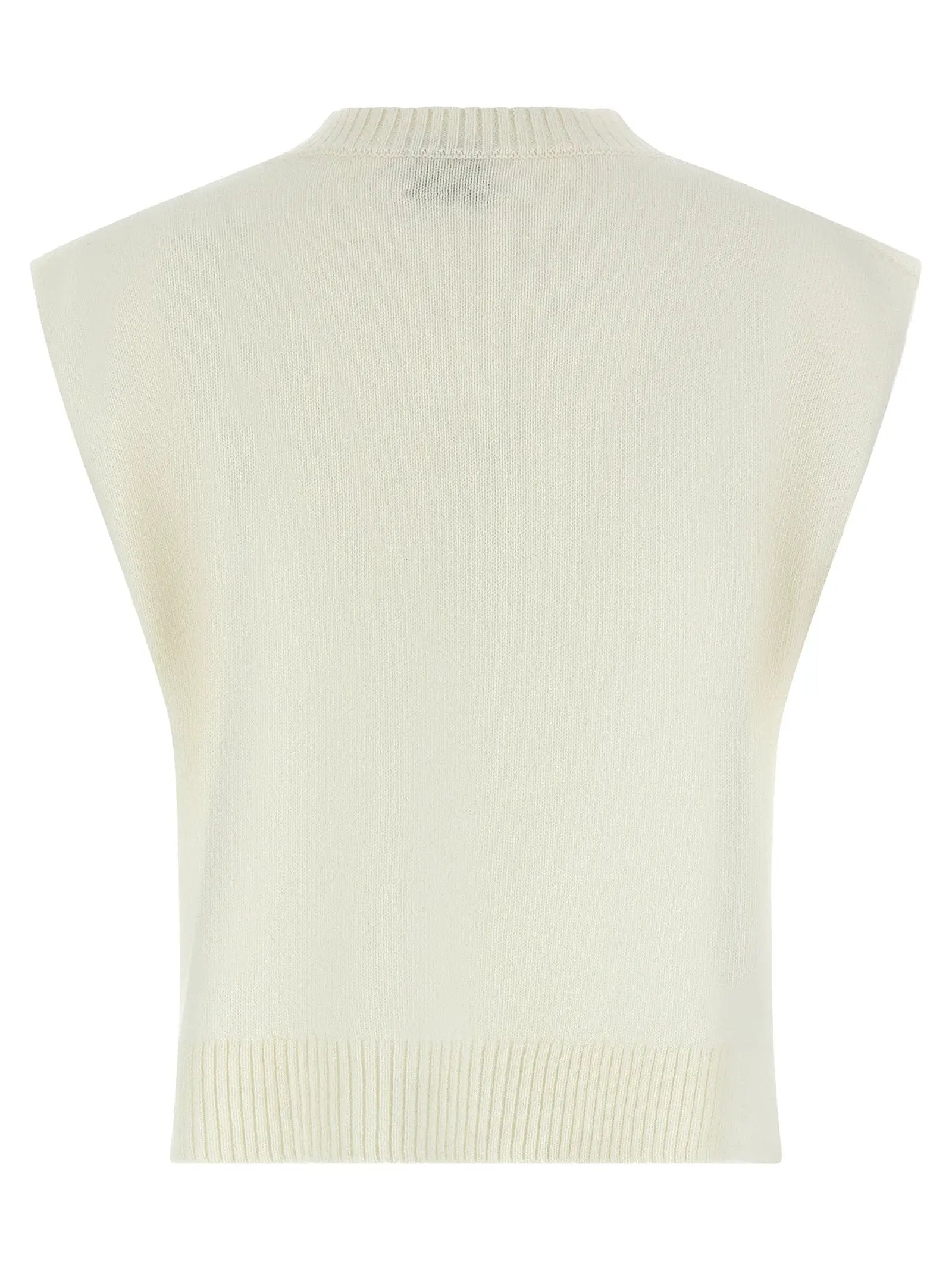 BE YOU White Cashmere Sleeveless Jacket