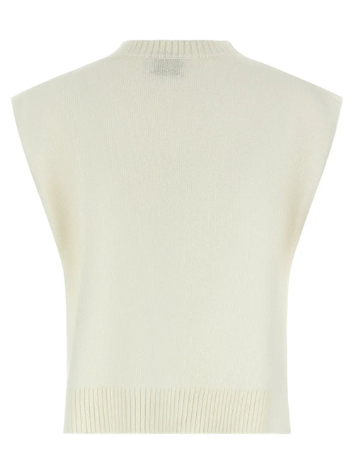 BE YOU White Cashmere Sleeveless Jacket