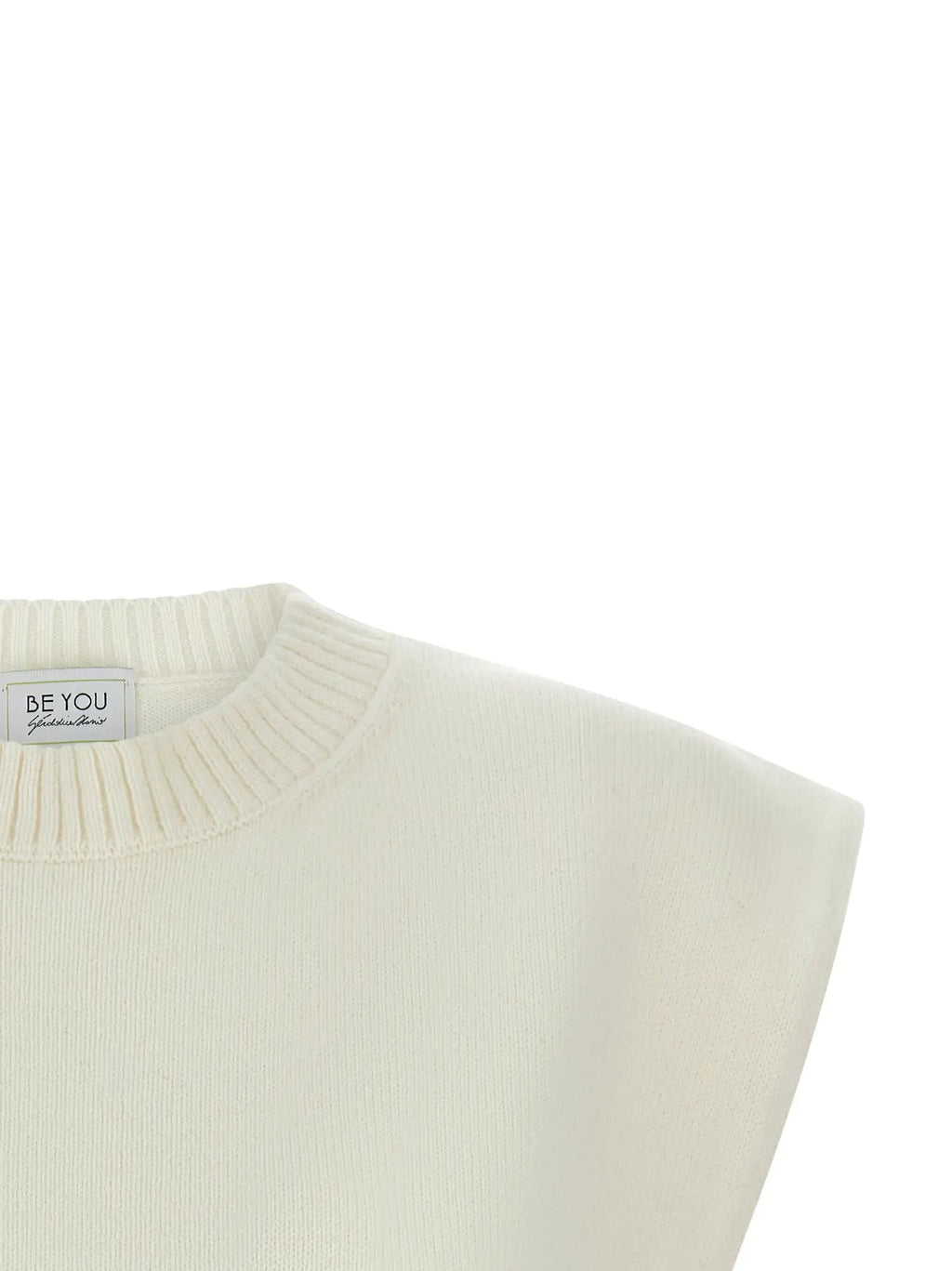BE YOU White Cashmere Sleeveless Jacket
