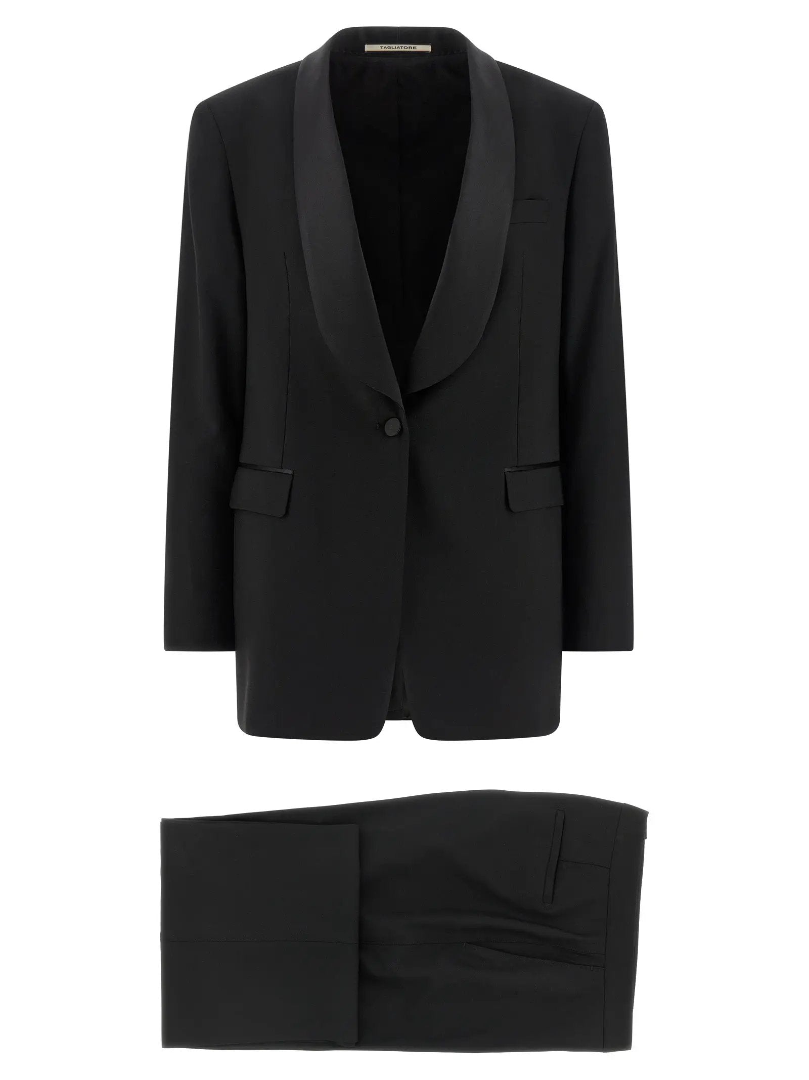 Tagliatore Black Virgin Wool Two-Piece Suit