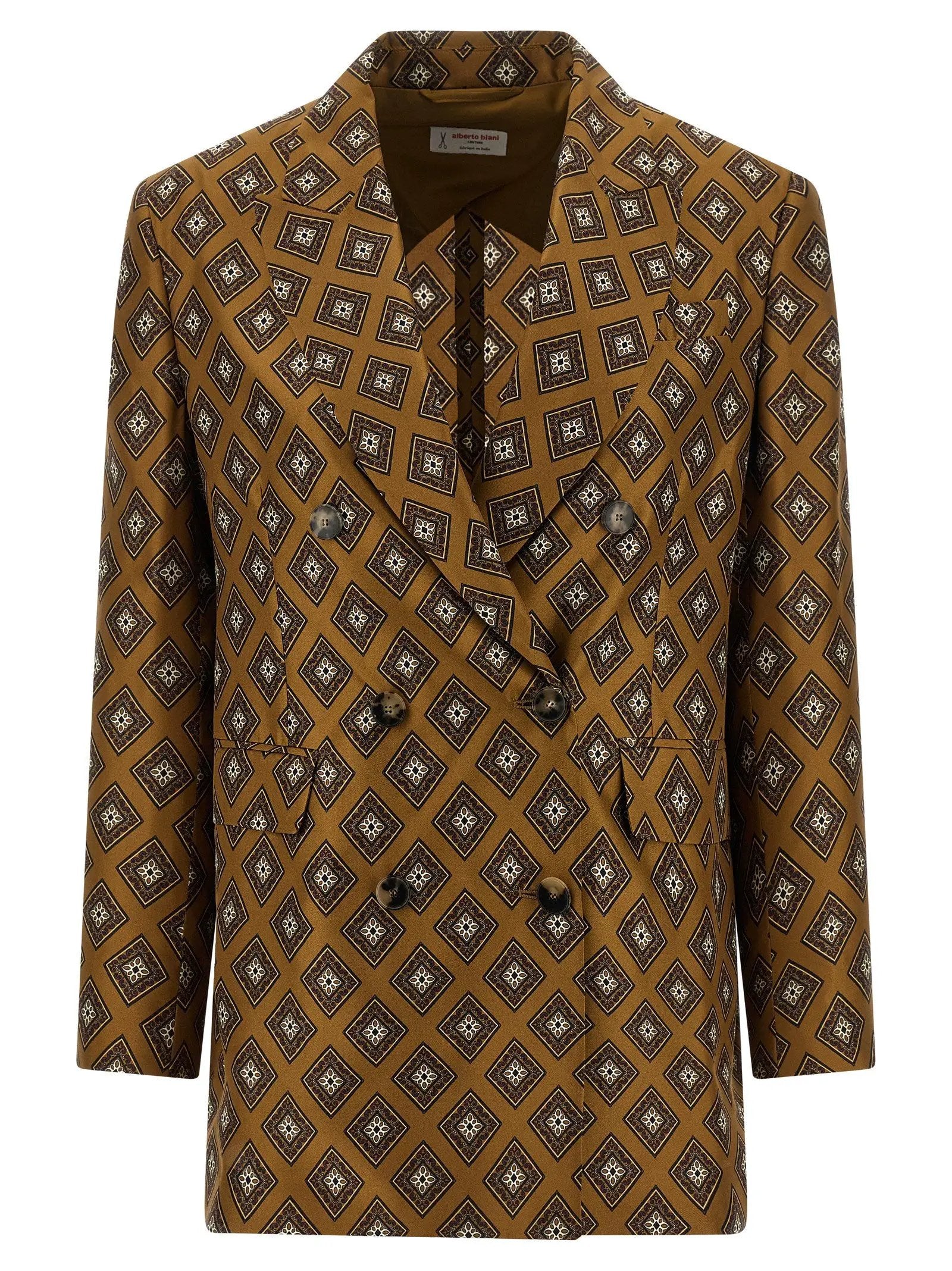 Alberto Biani Alberto Biani Brown Silk Blazer