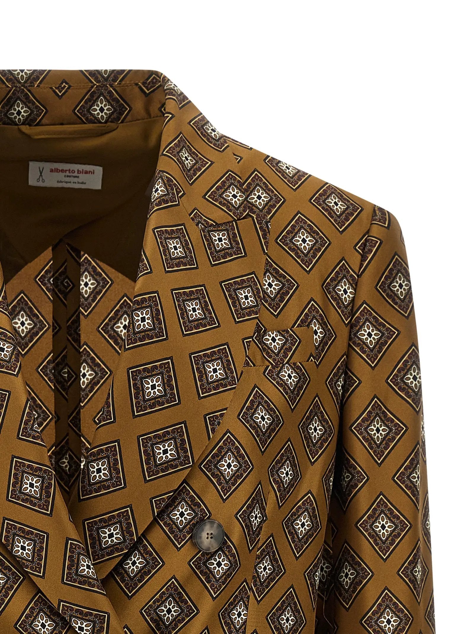 Alberto Biani Alberto Biani Brown Silk Blazer