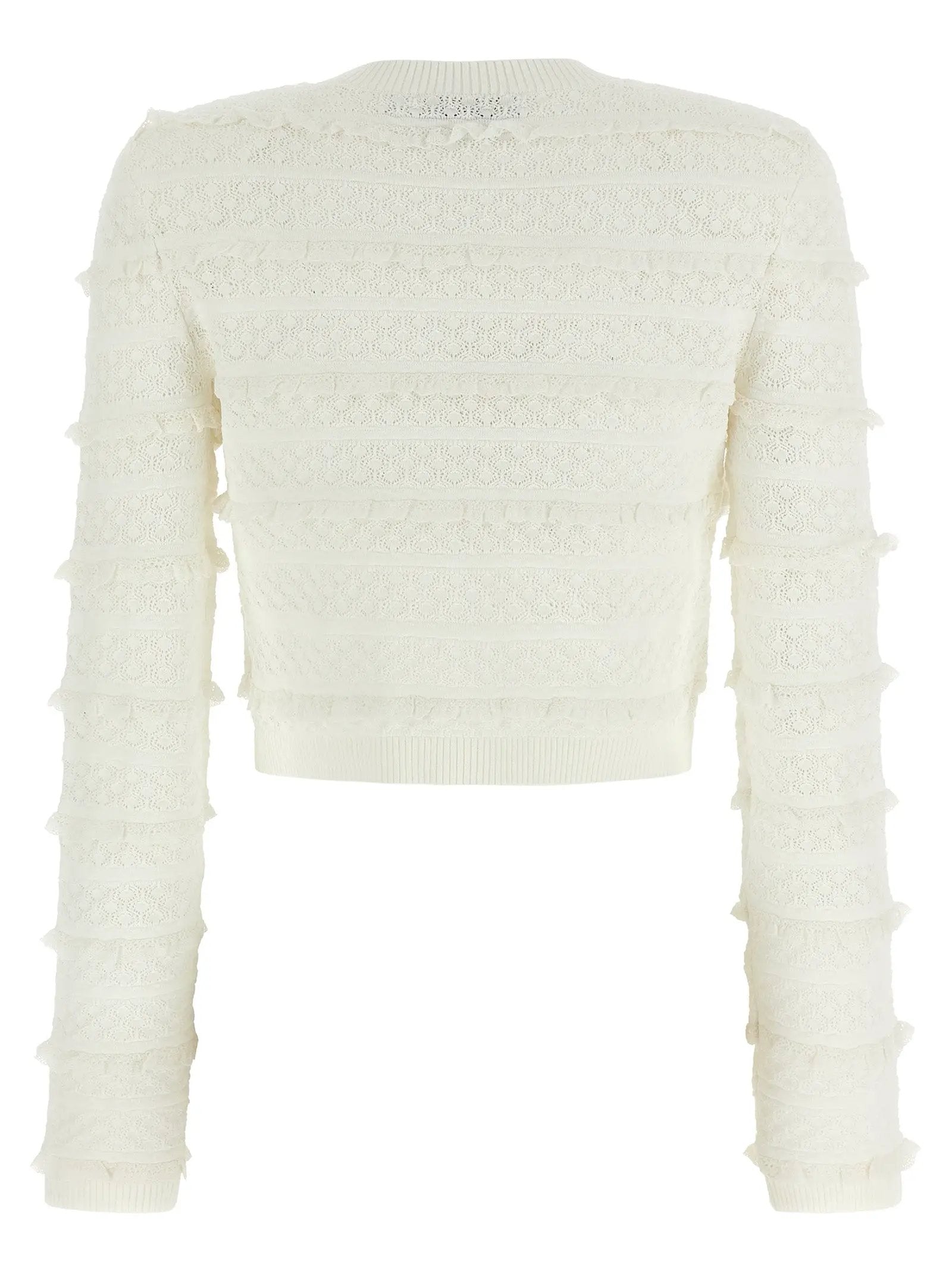Self-Portrait White Viscose Cardigan