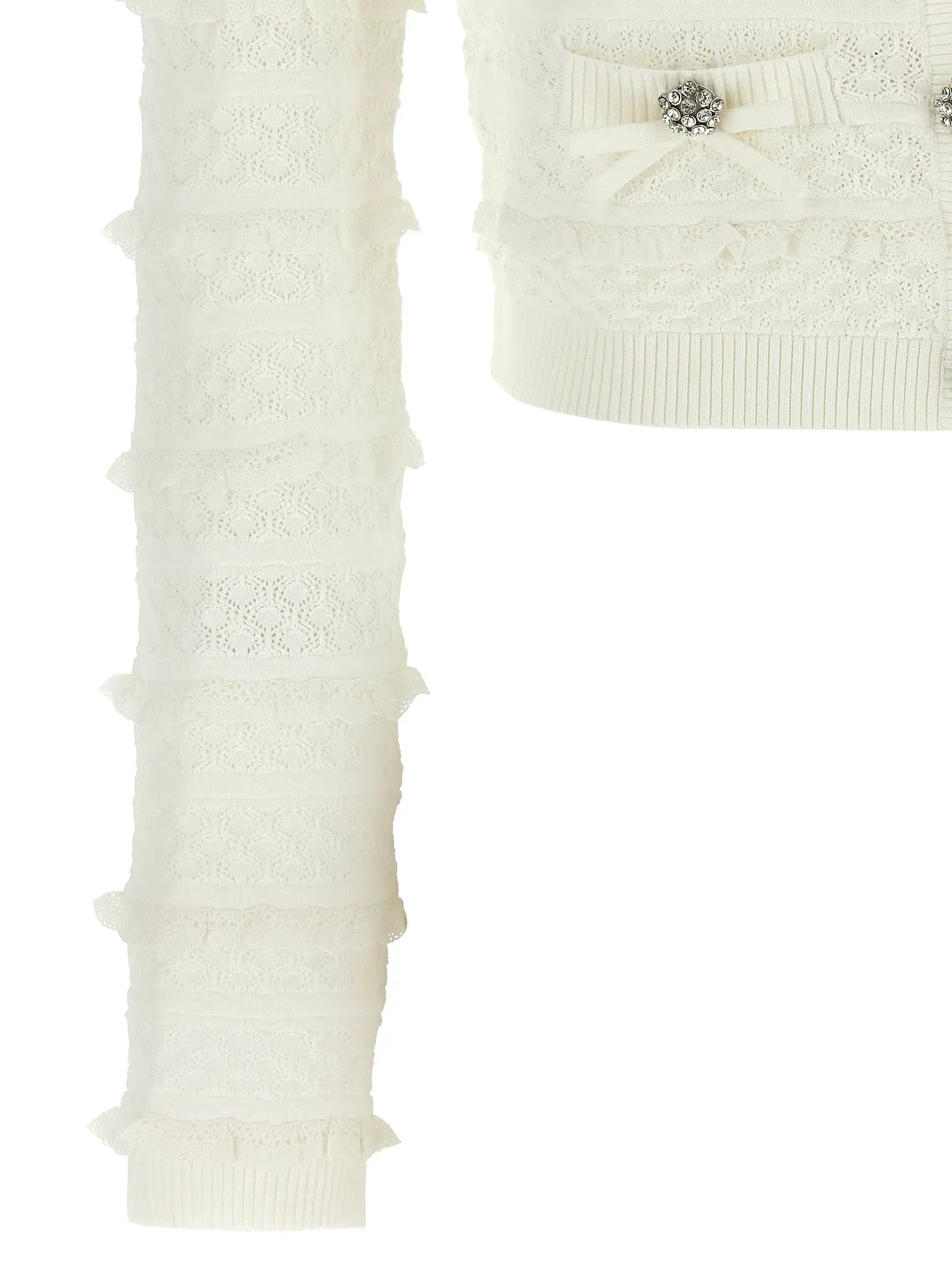 Self-Portrait White Viscose Cardigan