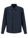 Brioni Blue Linen Full-Length Jacket