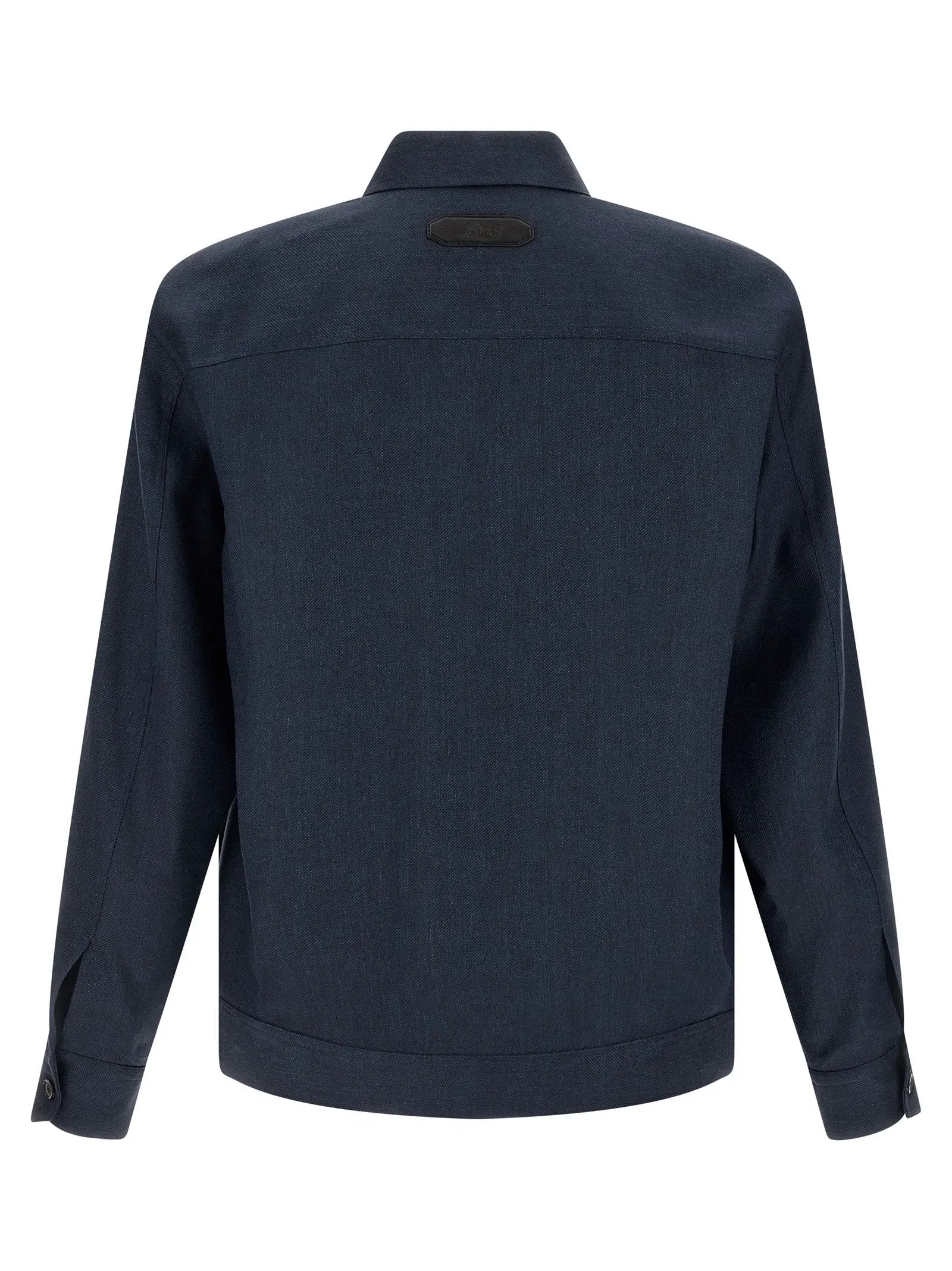 Brioni Blue Linen Full-Length Jacket