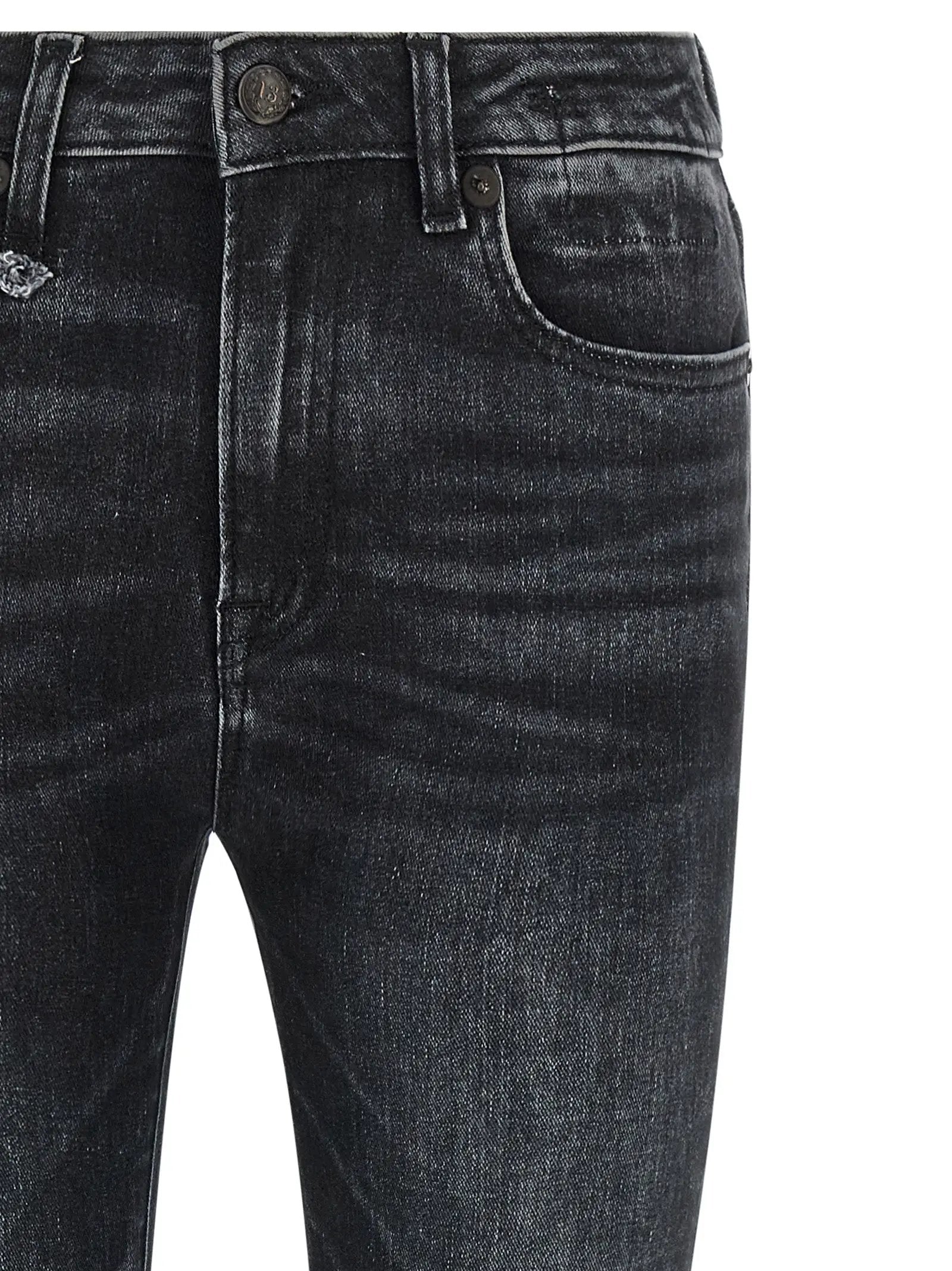R13 Jean en denim de coton noir