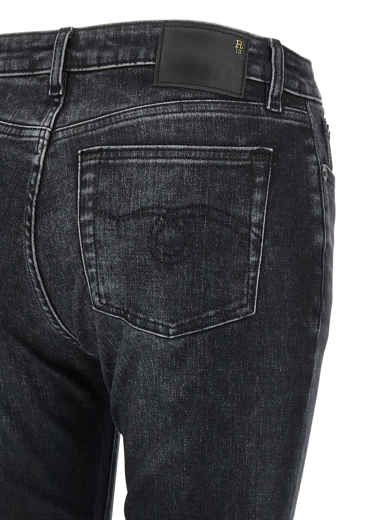 R13 Jean en denim de coton noir