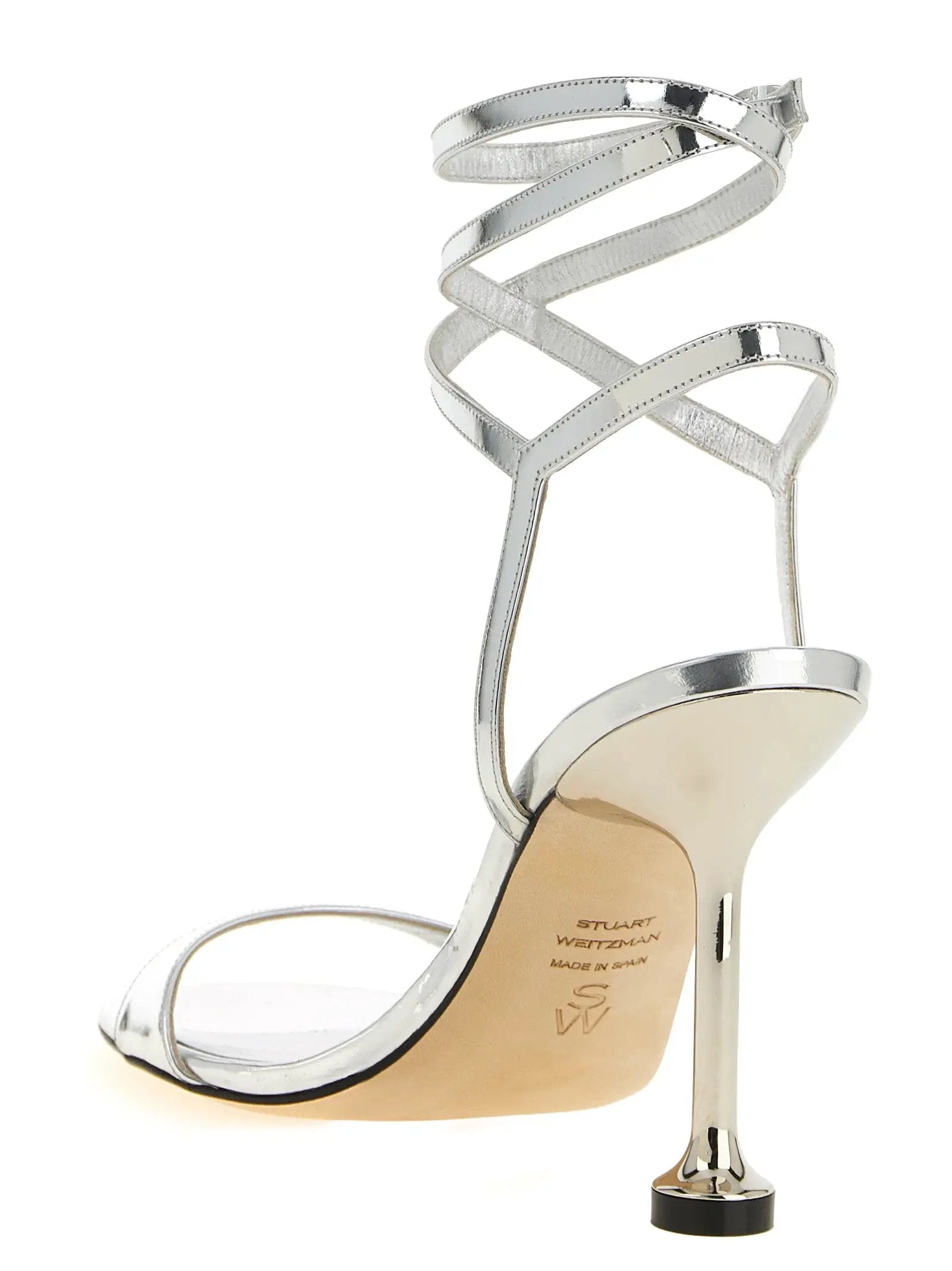 Stuart Weitzman Silver Polyethylene Stiletto Heel Sandals