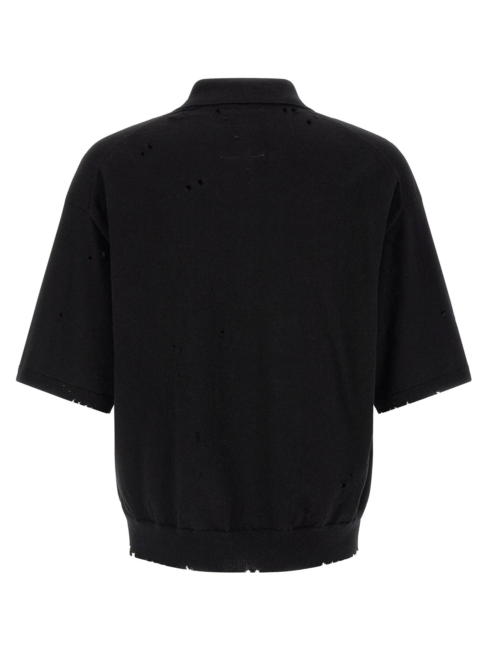 Maison Mihara Yasuhiro Black Cotton Polo Shirt