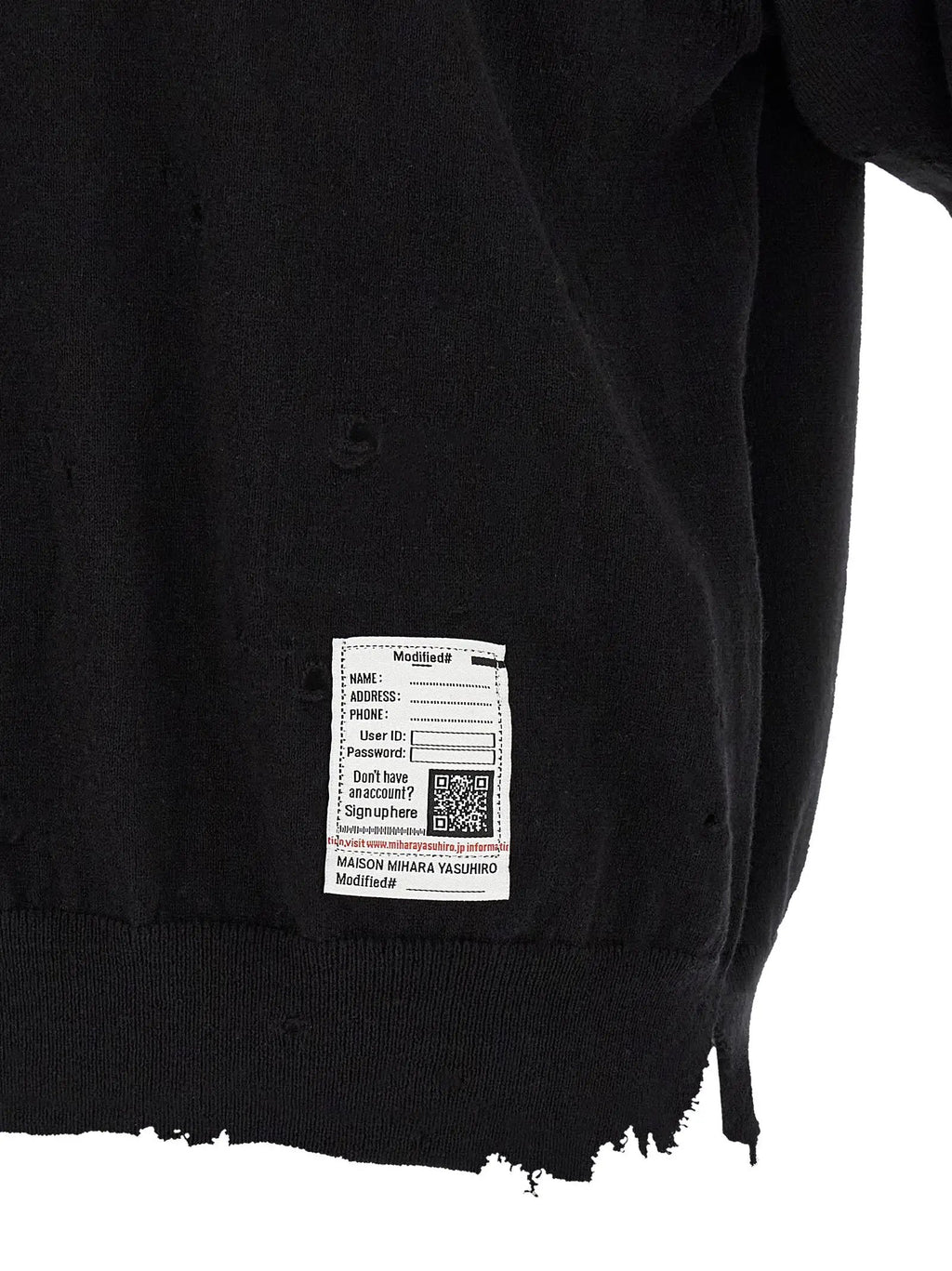 Maison Mihara Yasuhiro Black Cotton Polo Shirt