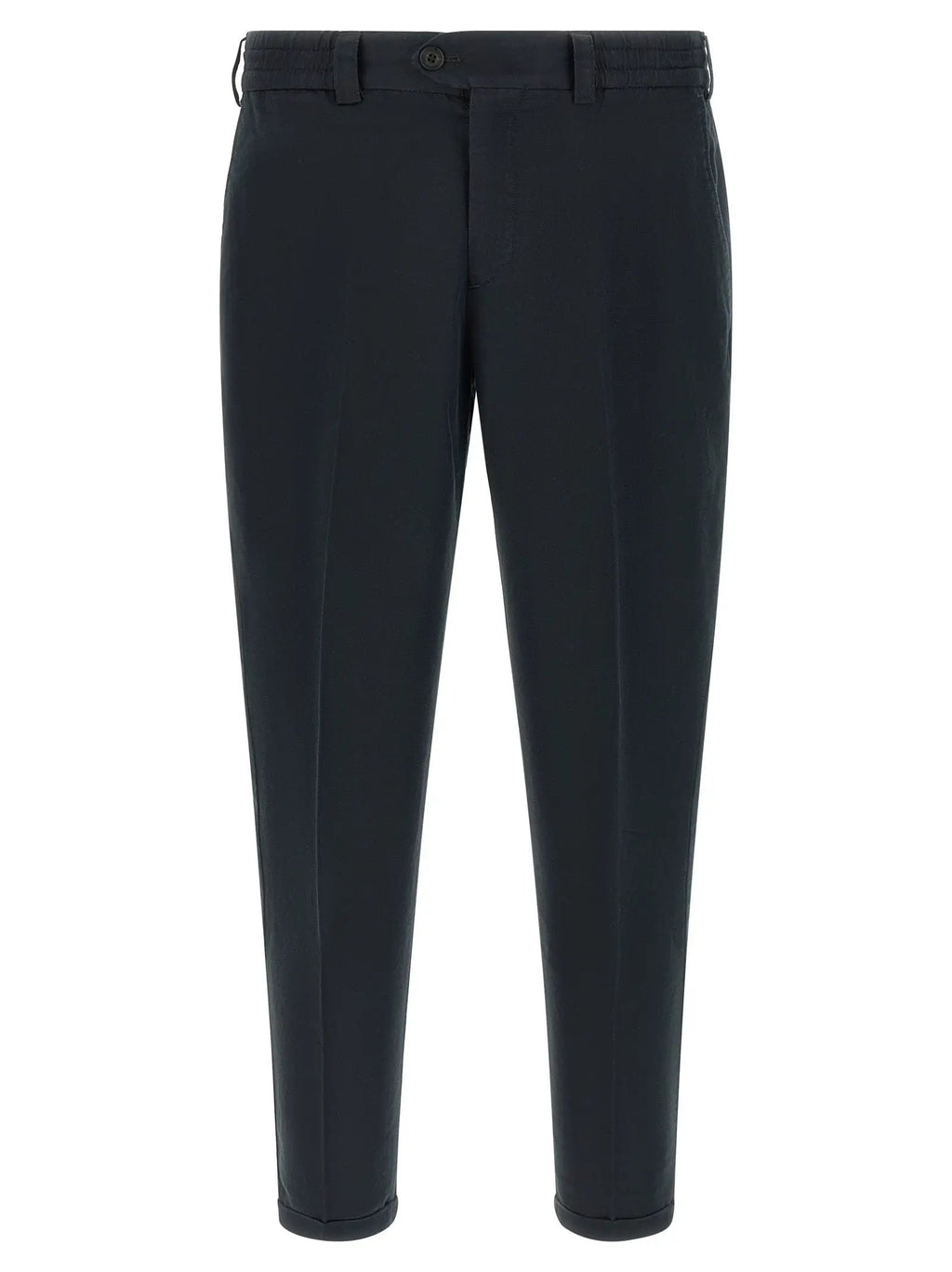 PT Torino Black Linen Casual Pants
