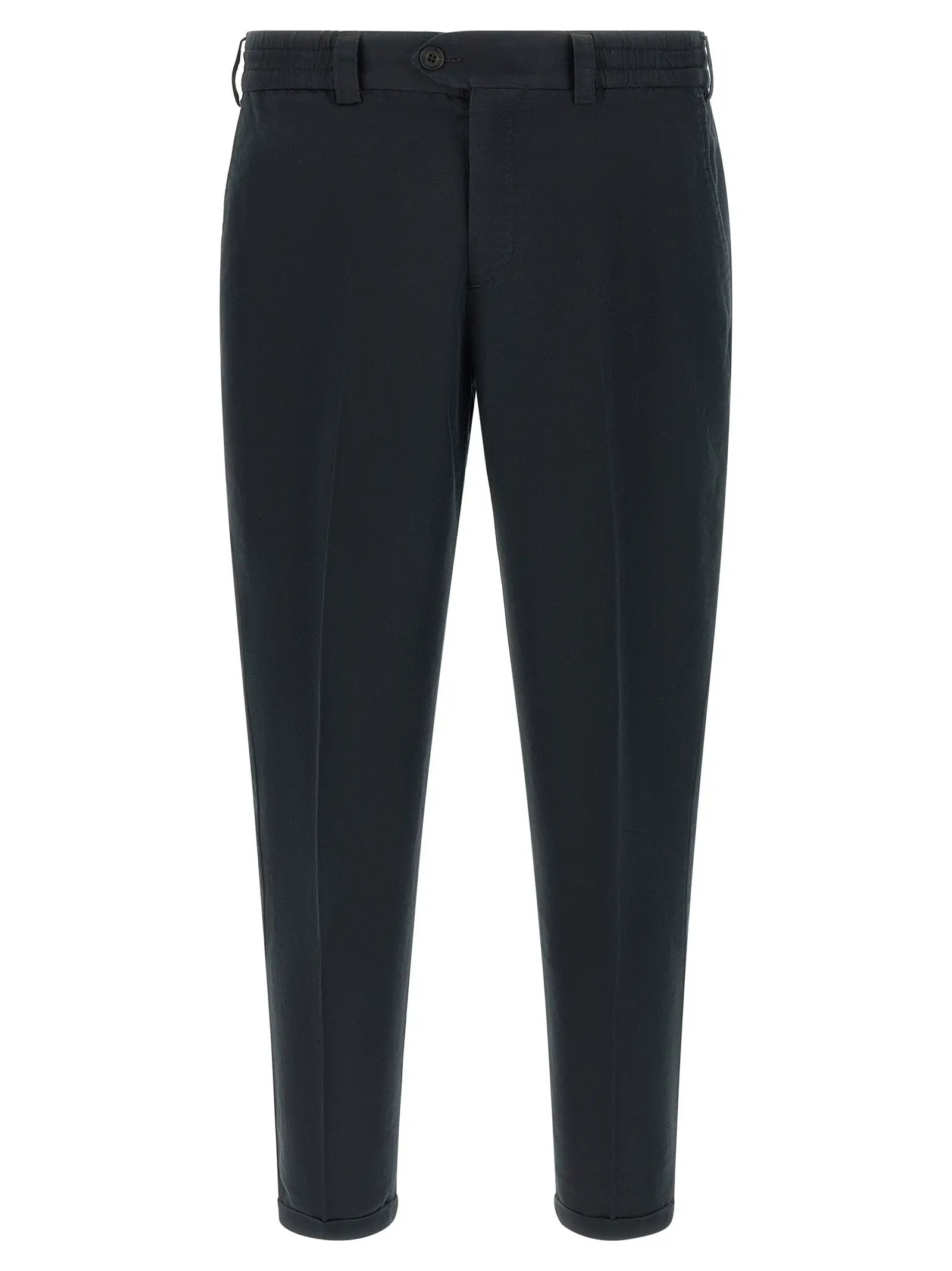 PT Torino Black Linen Casual Pants