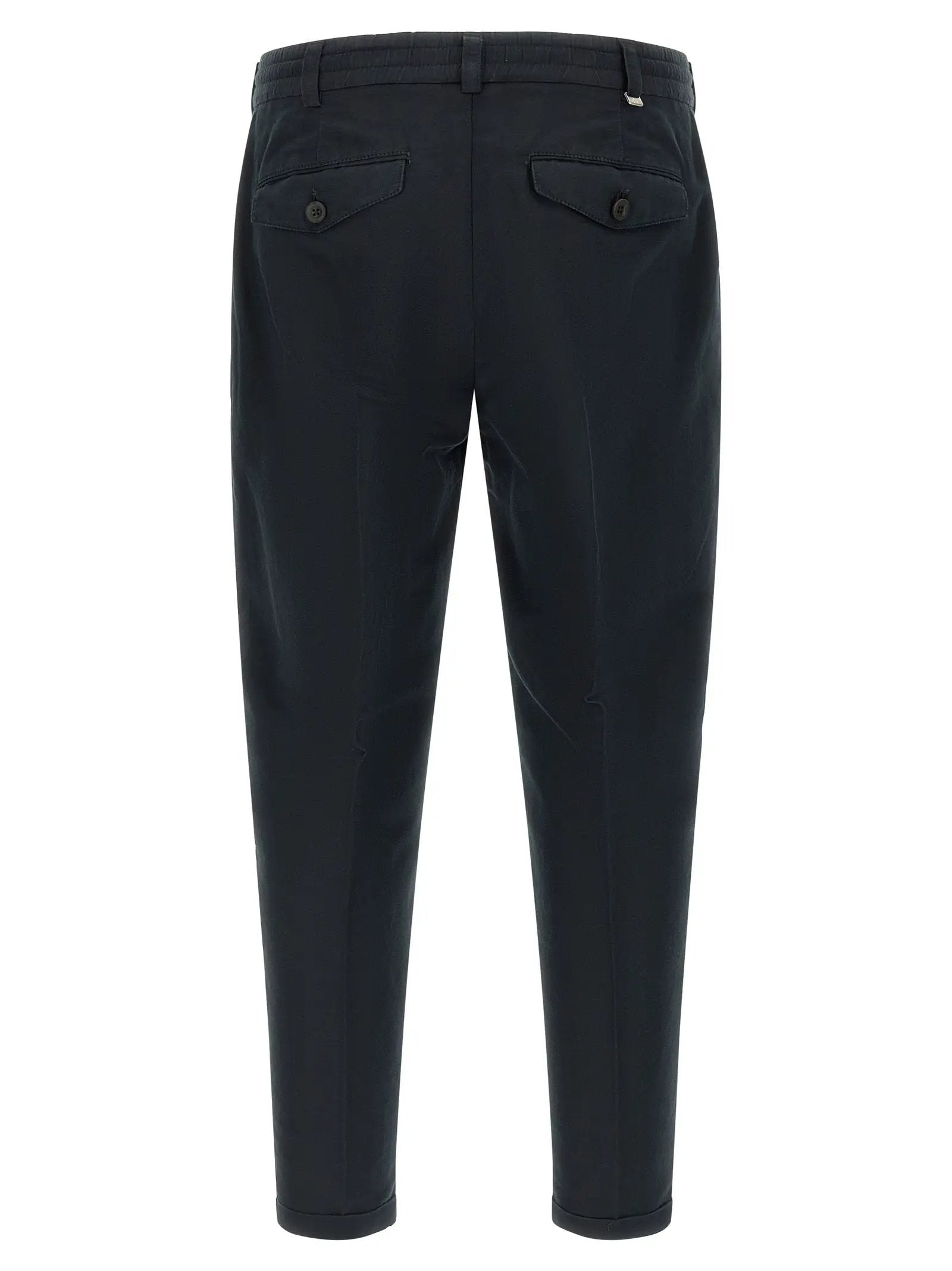 PT Torino Black Linen Casual Pants
