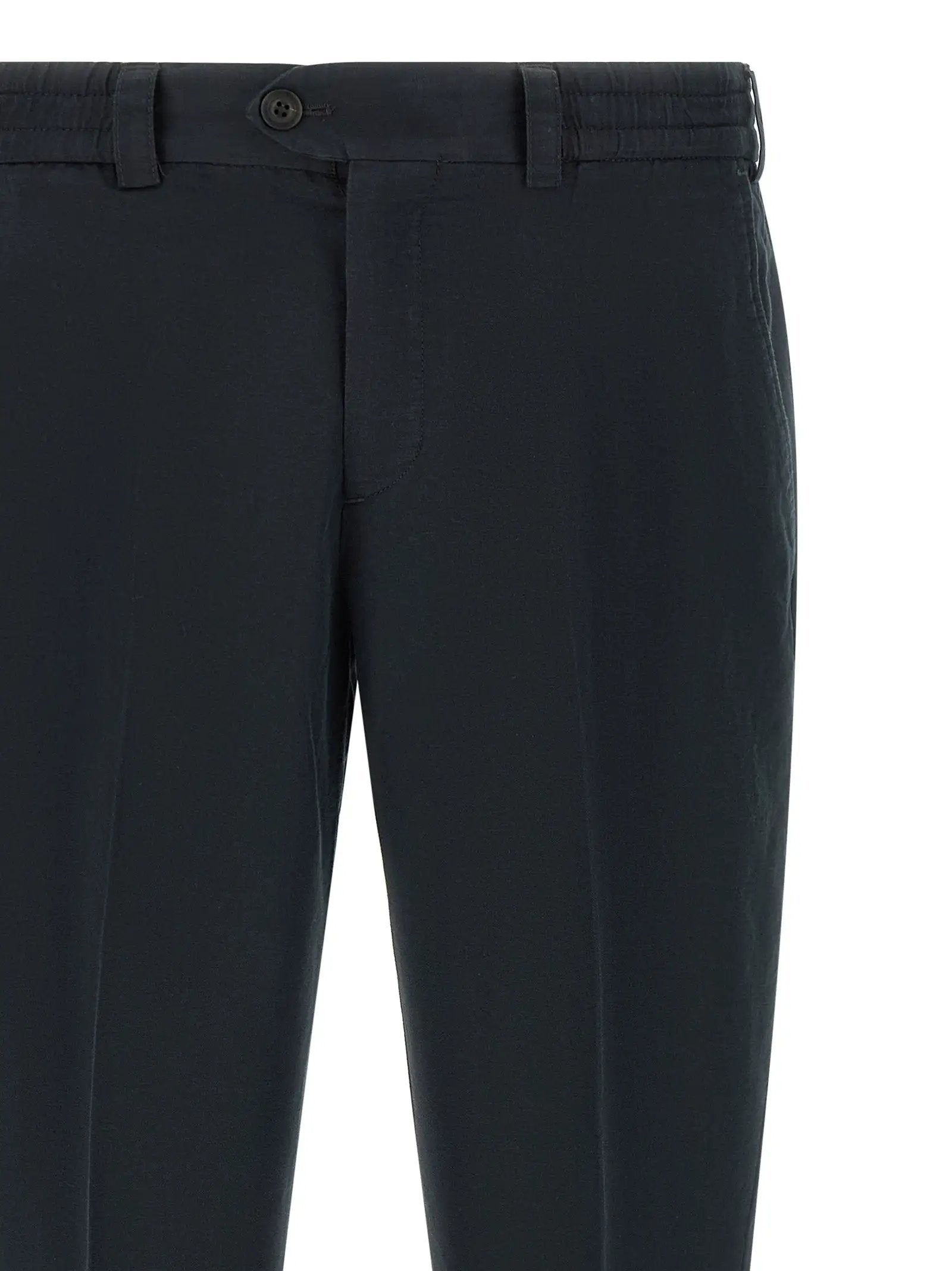 PT Torino Black Linen Casual Pants
