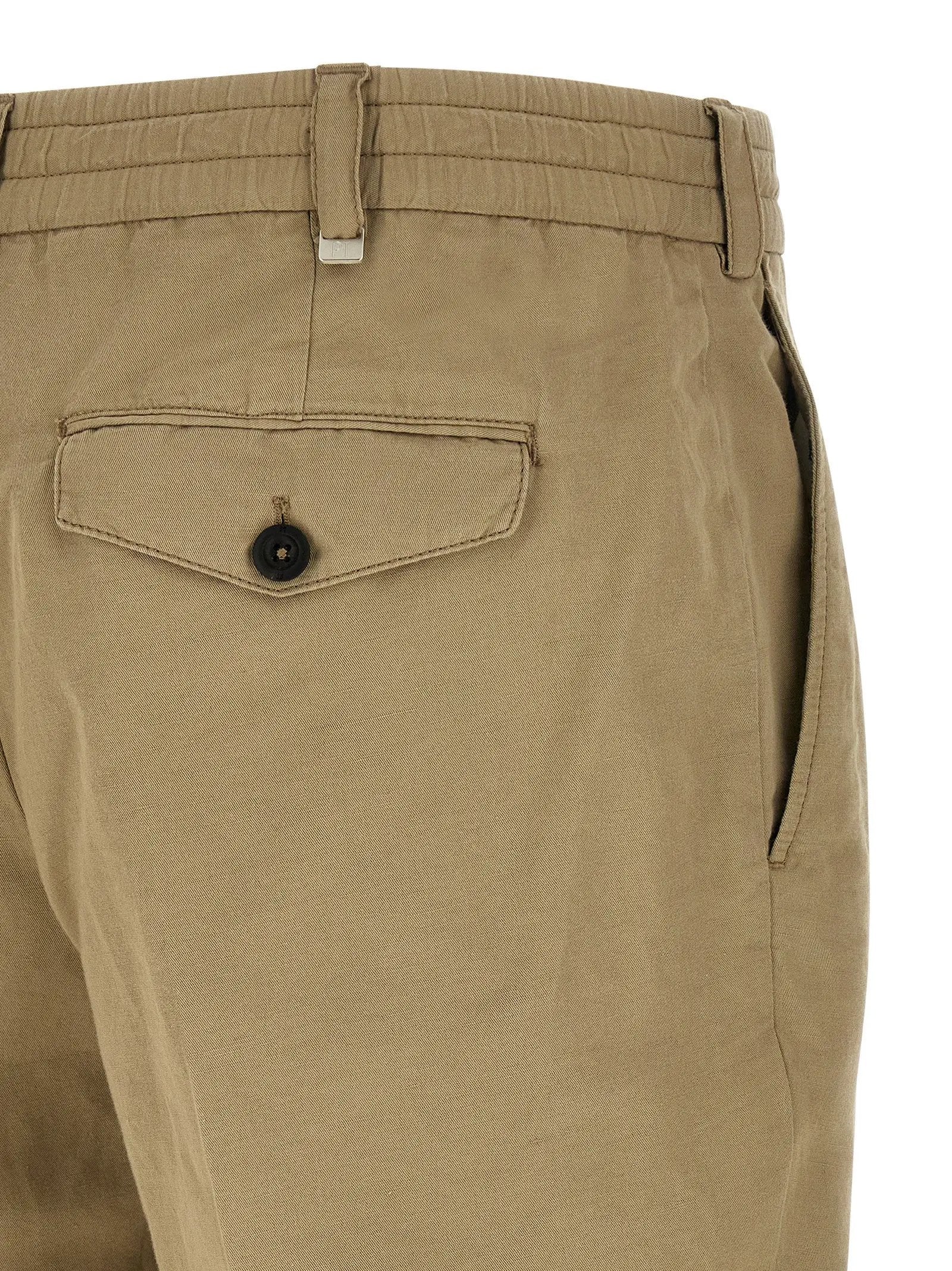 Pantalon décontracté en lin beige PT Torino