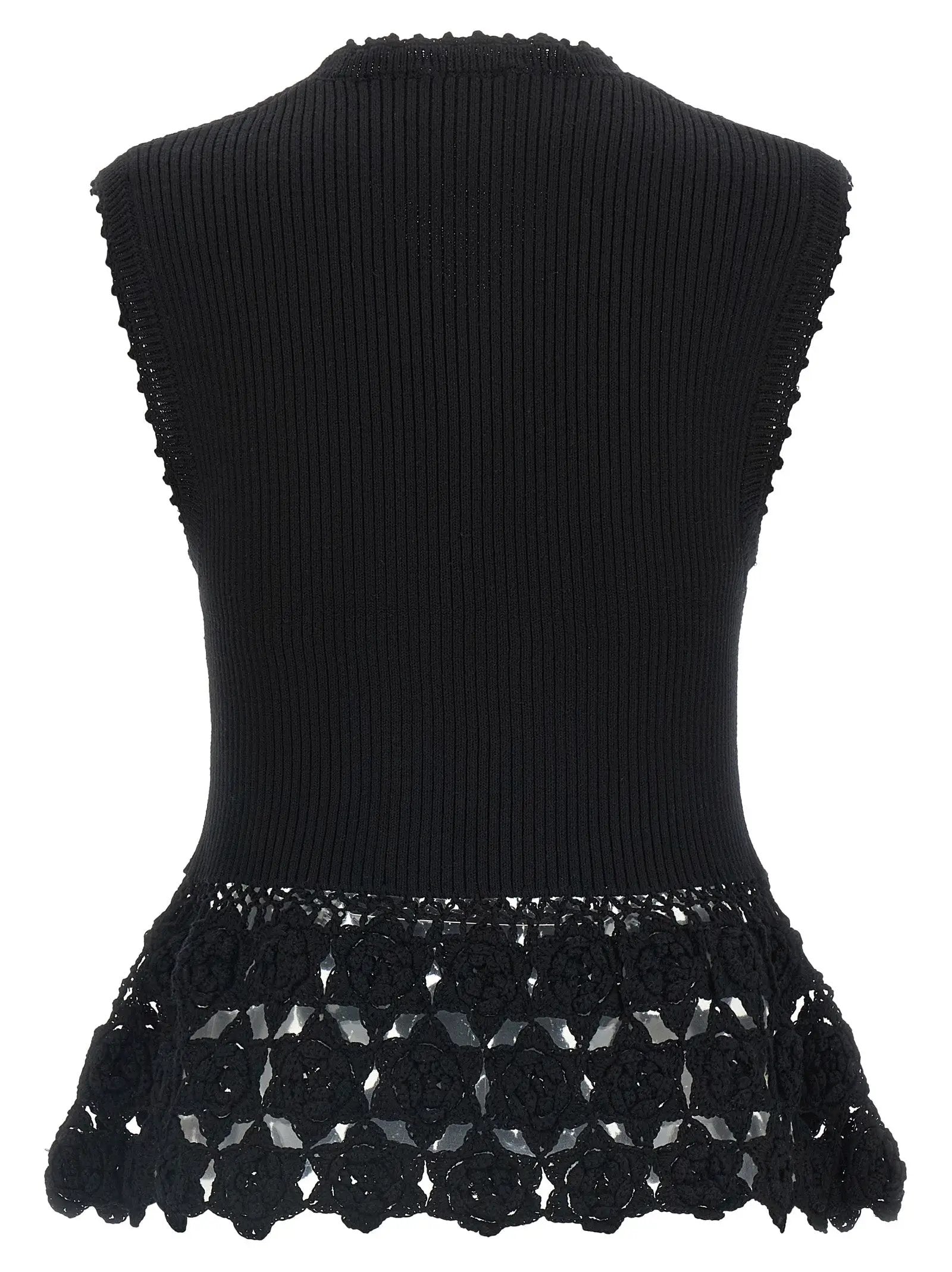Ganni Black Organic Cotton Sleeveless Jacket