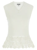 Ganni White Organic Cotton Sleeveless Jacket
