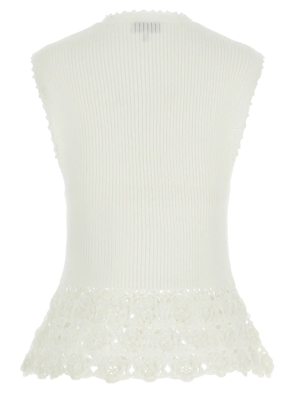 Ganni White Organic Cotton Sleeveless Jacket