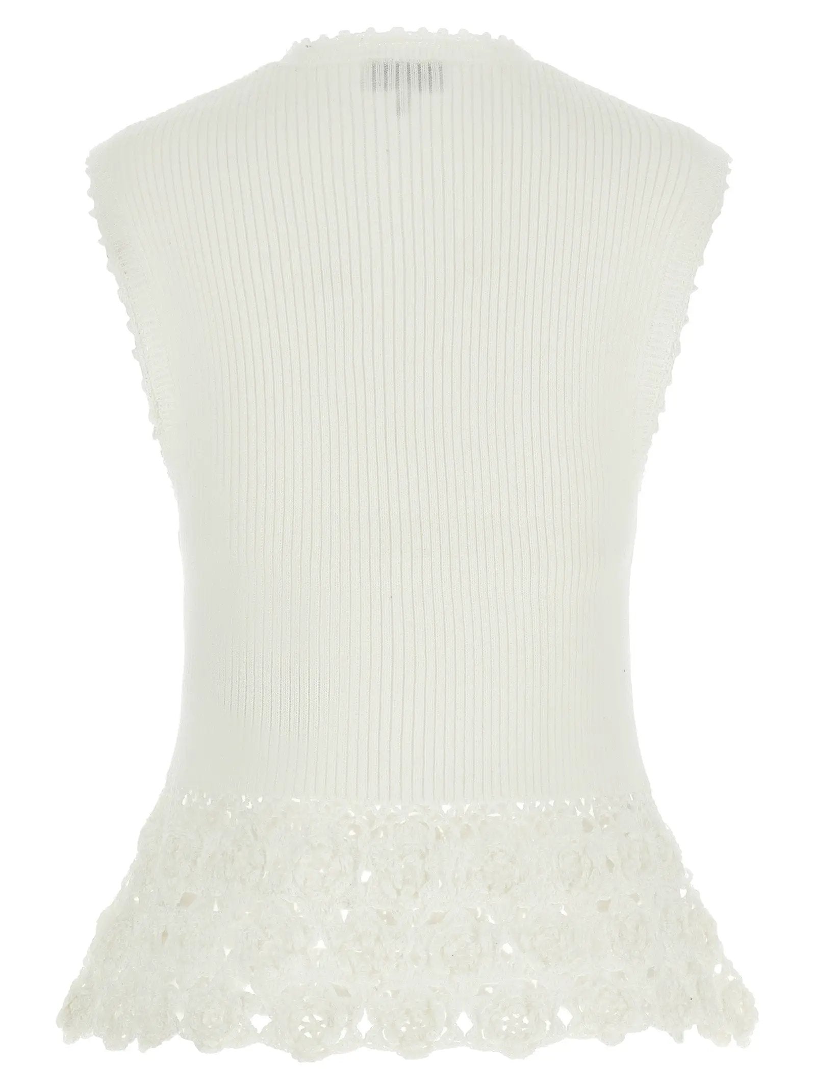 Ganni White Organic Cotton Sleeveless Jacket