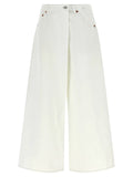 R13 White Cotton Jeans Denim