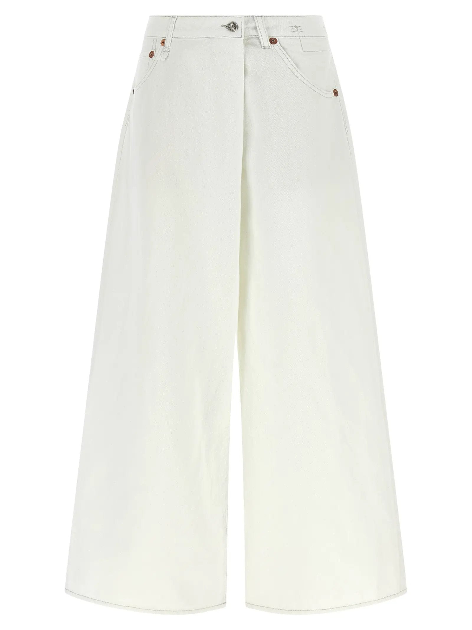 R13 White Cotton Jeans Denim
