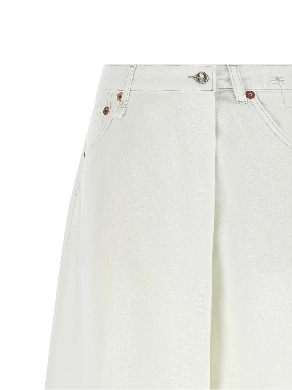 R13 White Cotton Jeans Denim