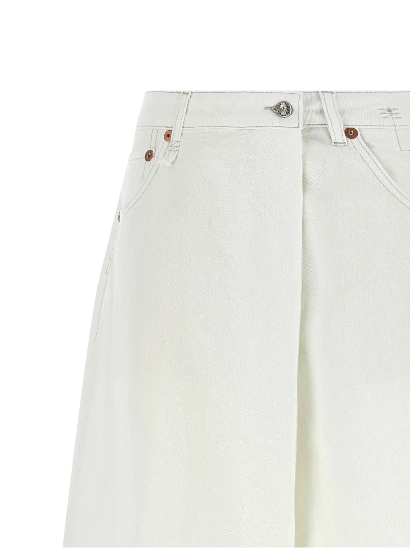 R13 White Cotton Jeans Denim